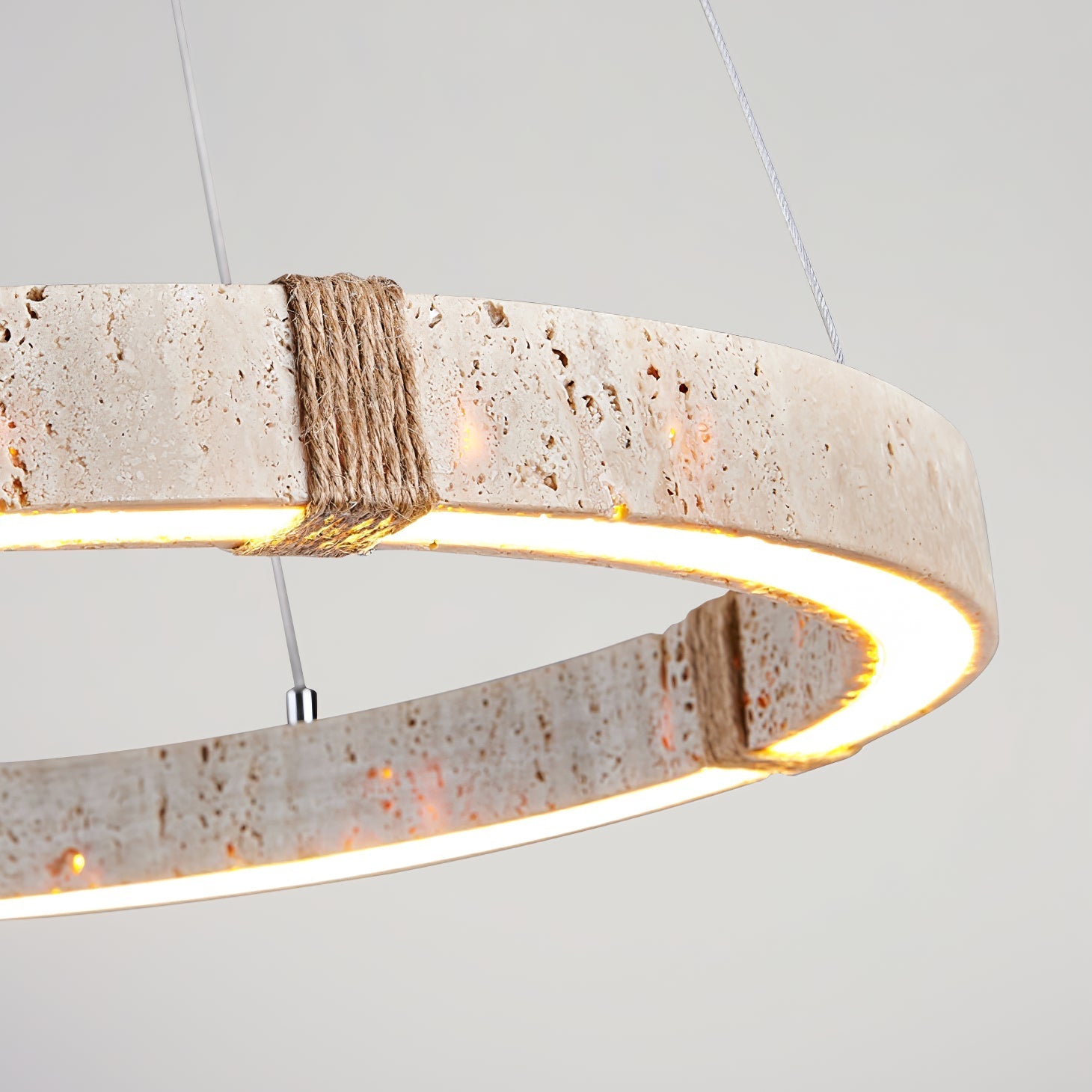 Ritta Ring  Travertine Pendant Light