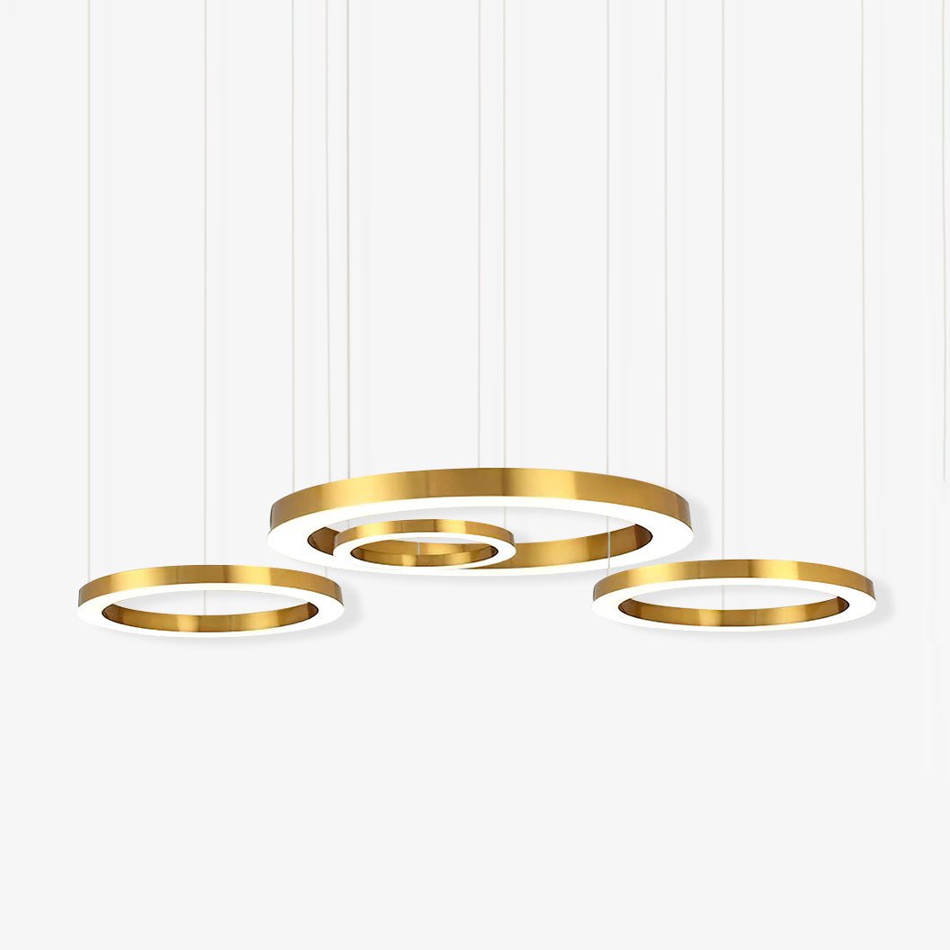 Lustra Pendant Light LED Ring Gold Modern 3-Ring - Letslighting