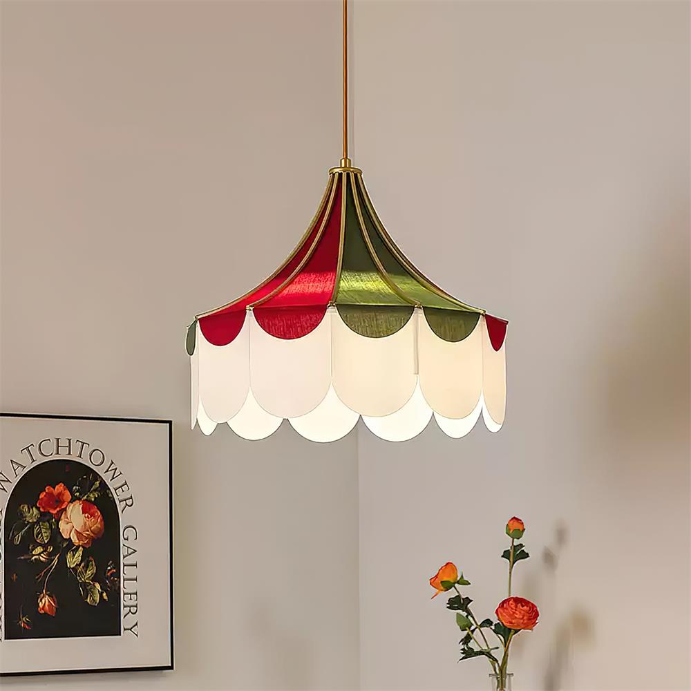 Circus Fabric Pendant Lamp Scalloped Nostalgic Playful - Letslighting