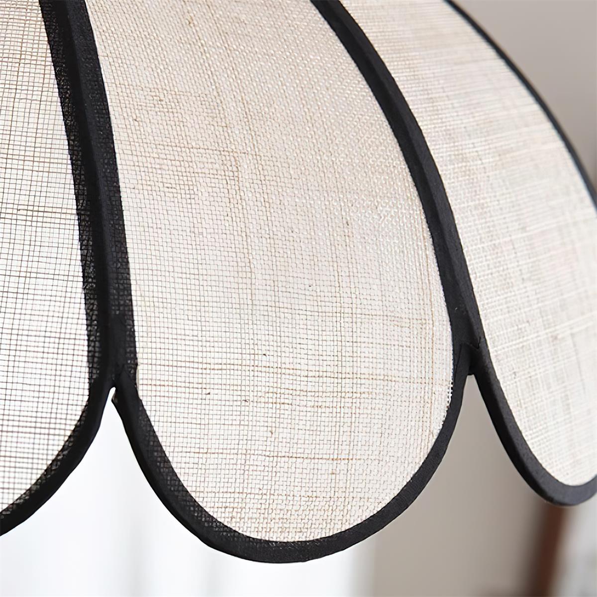Pendant Lamp Scalloped Plant Fiber Shade Frame Minimalist - Letslighting