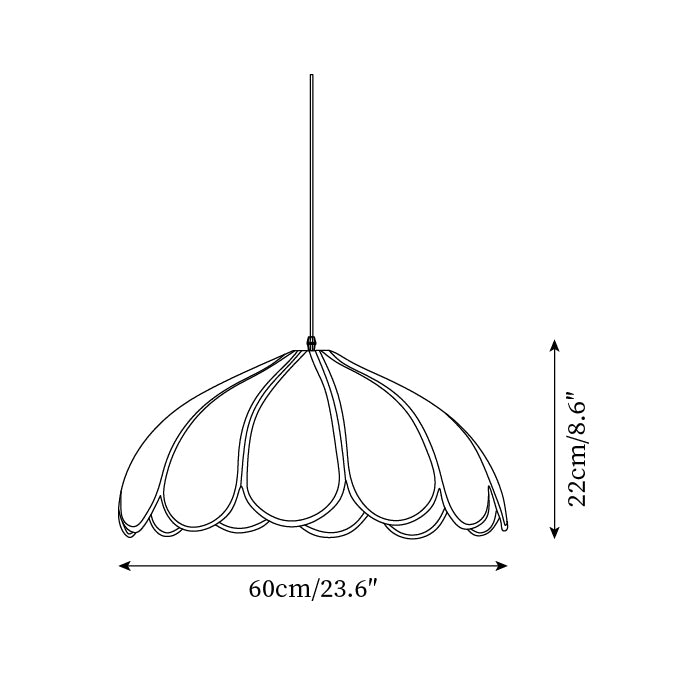 Pendant Lamp Scalloped Plant Fiber Shade Frame Minimalist - Letslighting