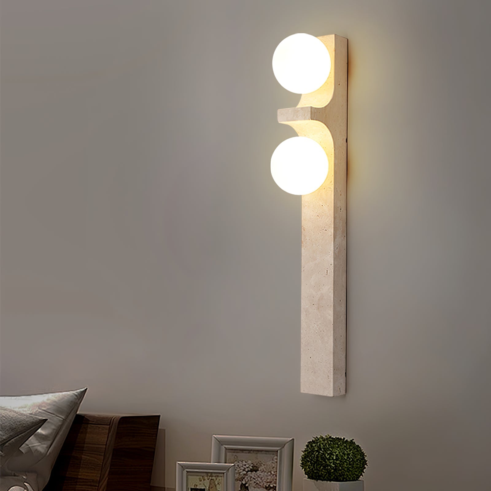 Cirra Minimalist Travertine Wall Light