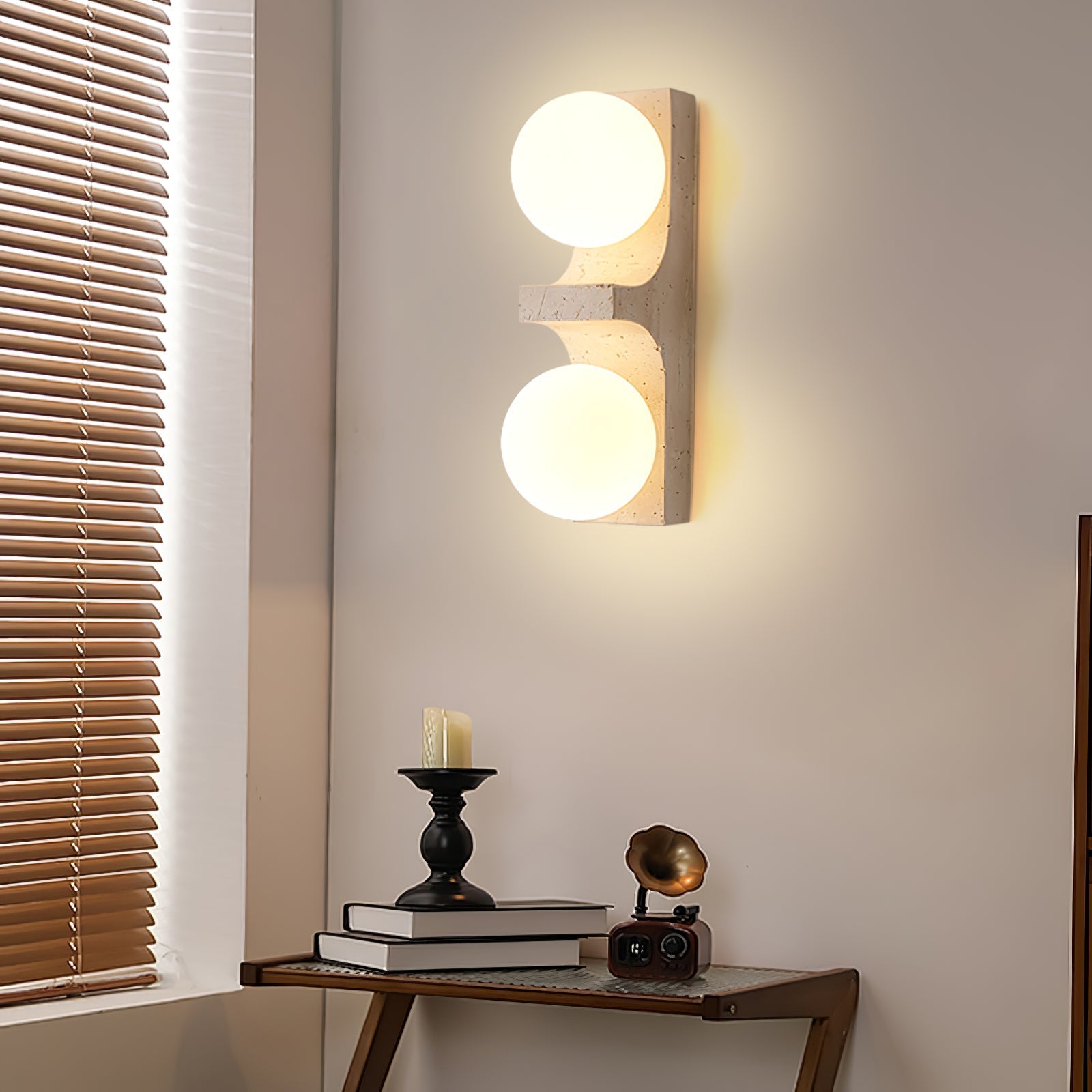 Cirra Minimalist Travertine Wall Light