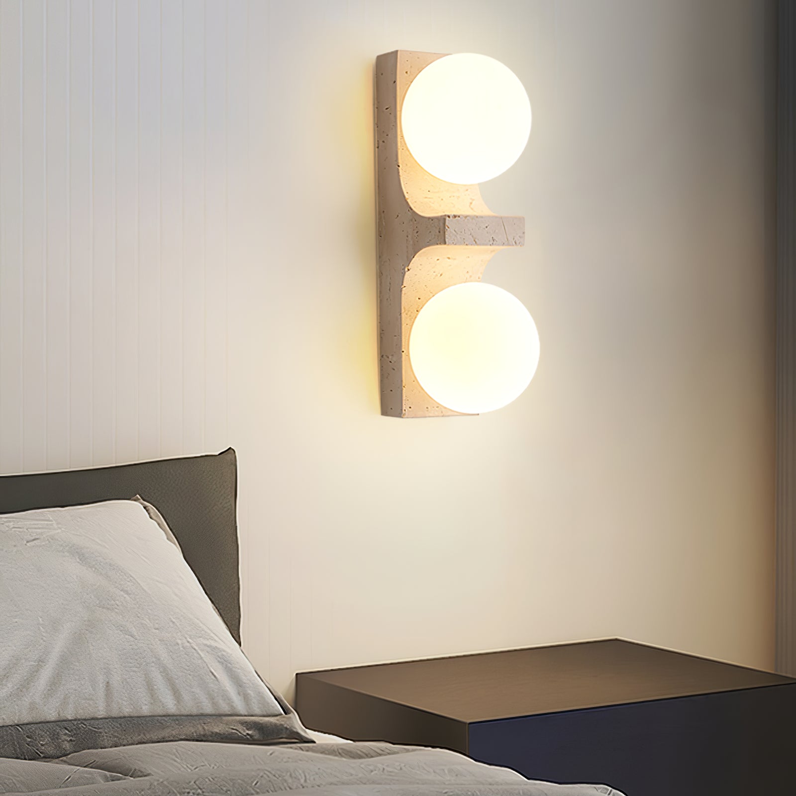 Cirra Minimalist Travertine Wall Light