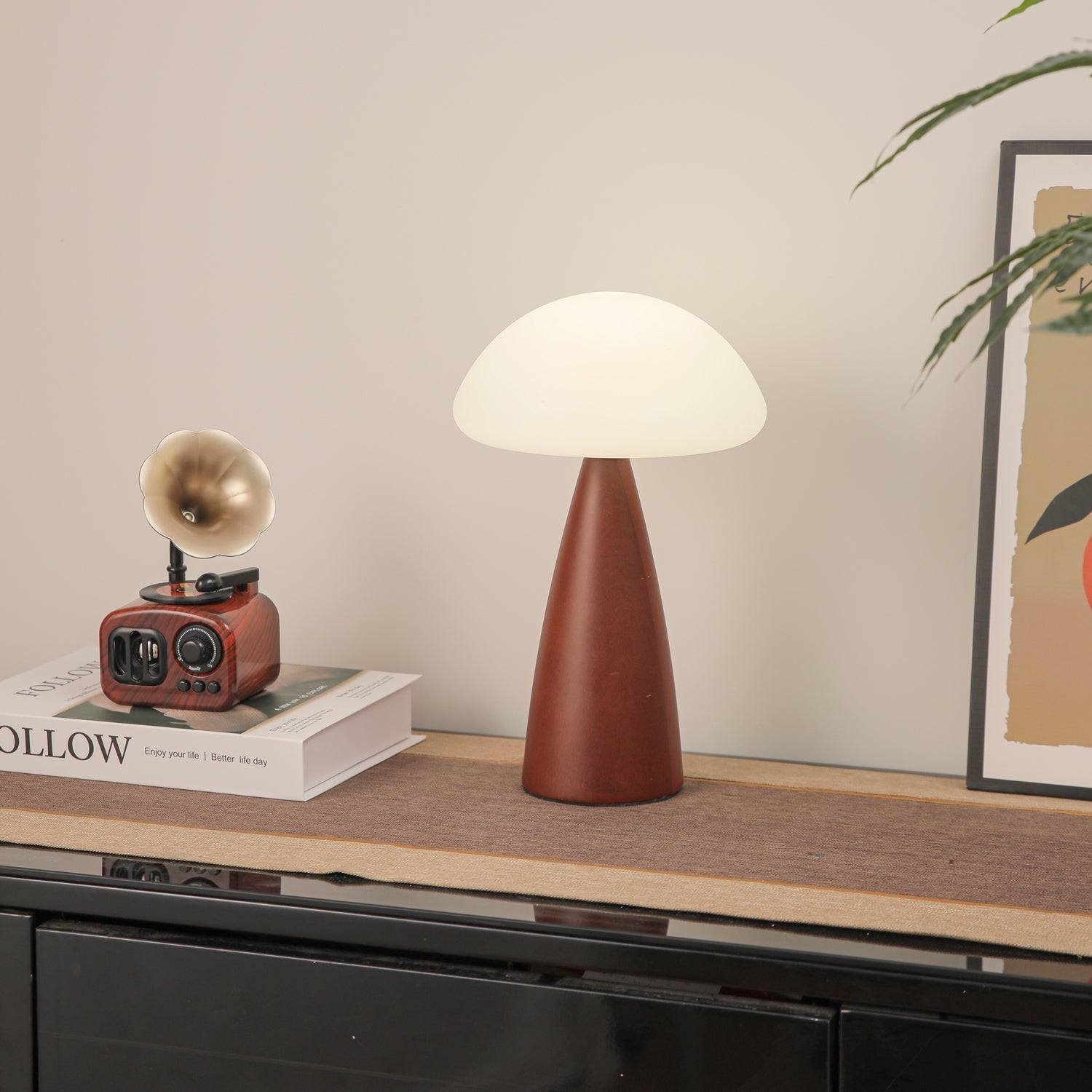Funge Wood Contemporary Table Lamp - Letslighting