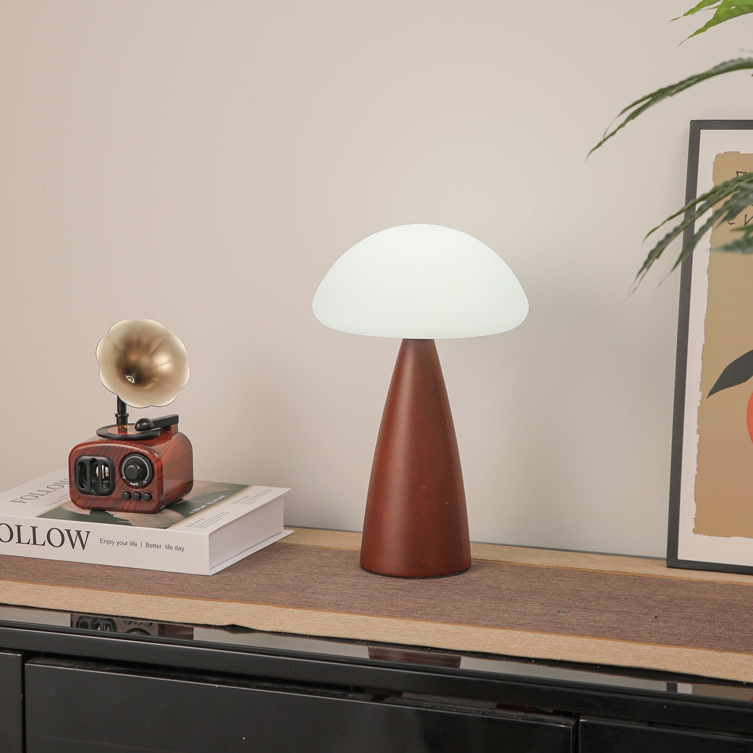 Funge Wood Contemporary Table Lamp - Letslighting
