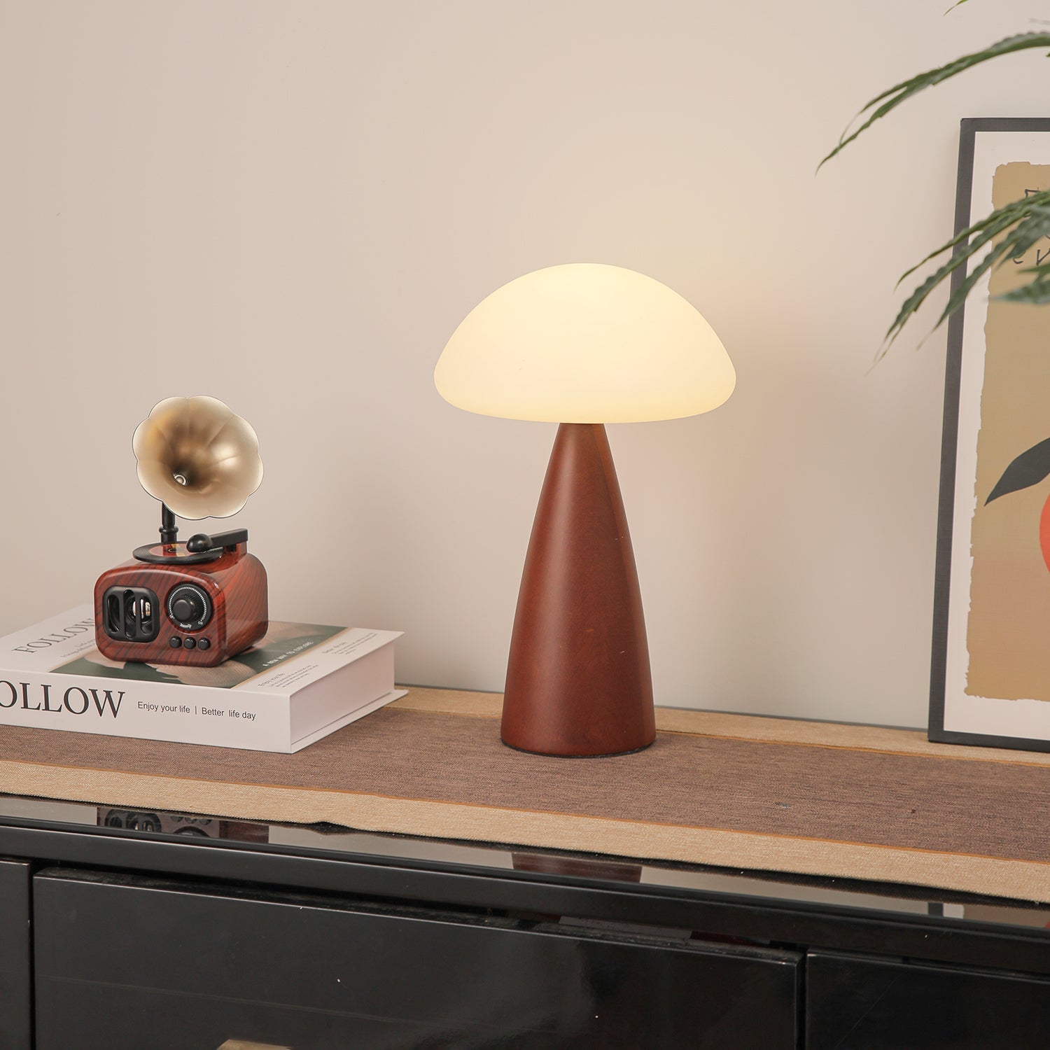 Funge Wood Contemporary Table Lamp - Letslighting