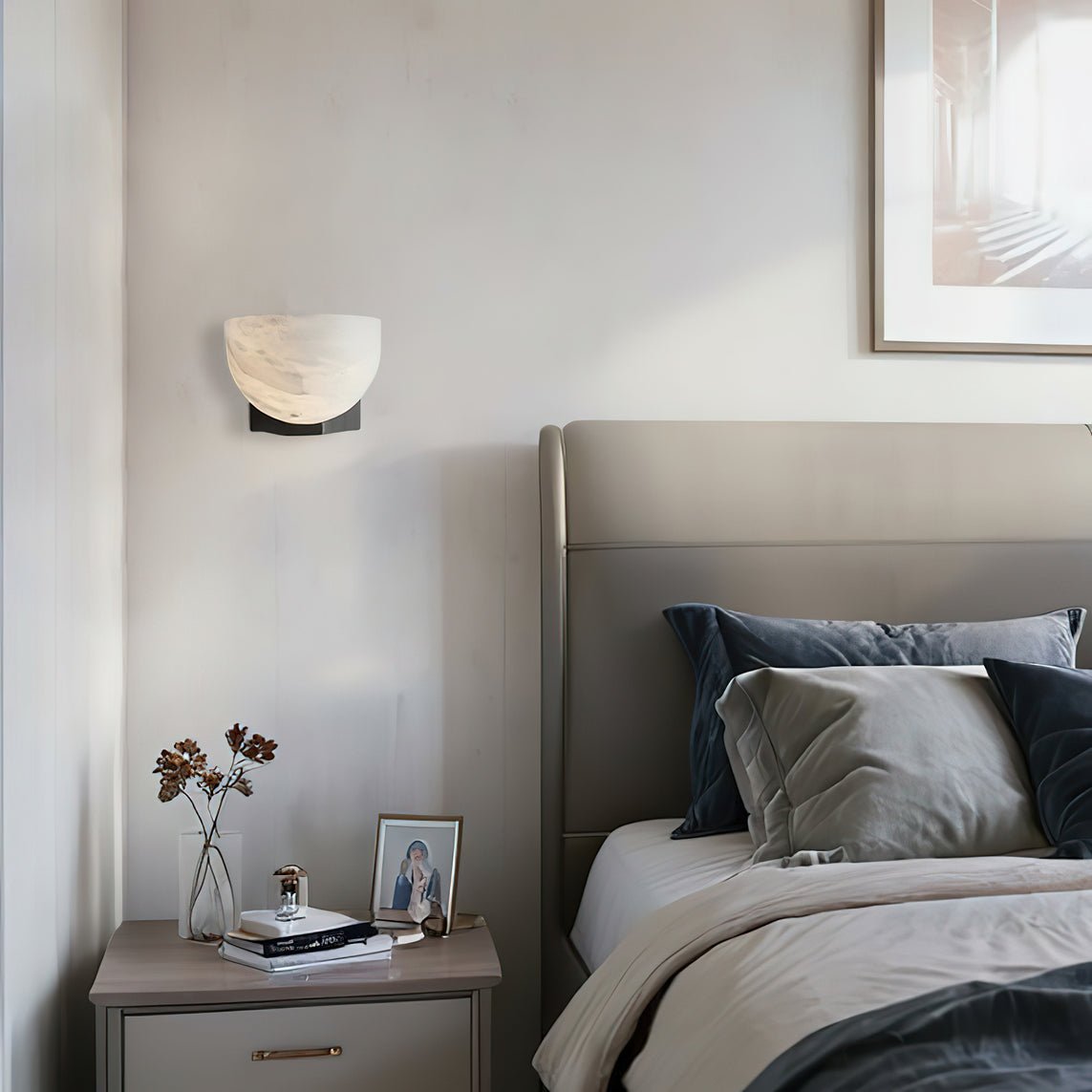 Corvina Bowl Alabaster Wall Light - Letslighting