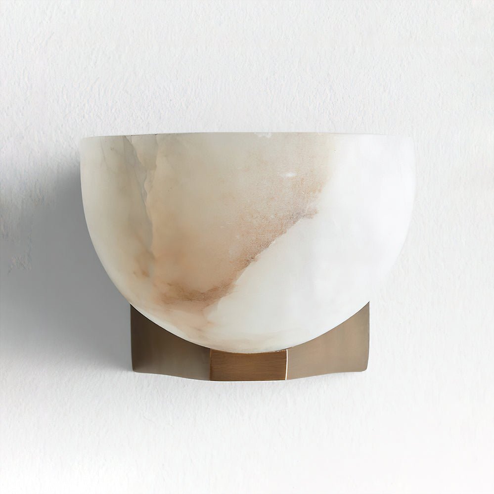 Corvina Bowl Alabaster Wall Light - Letslighting