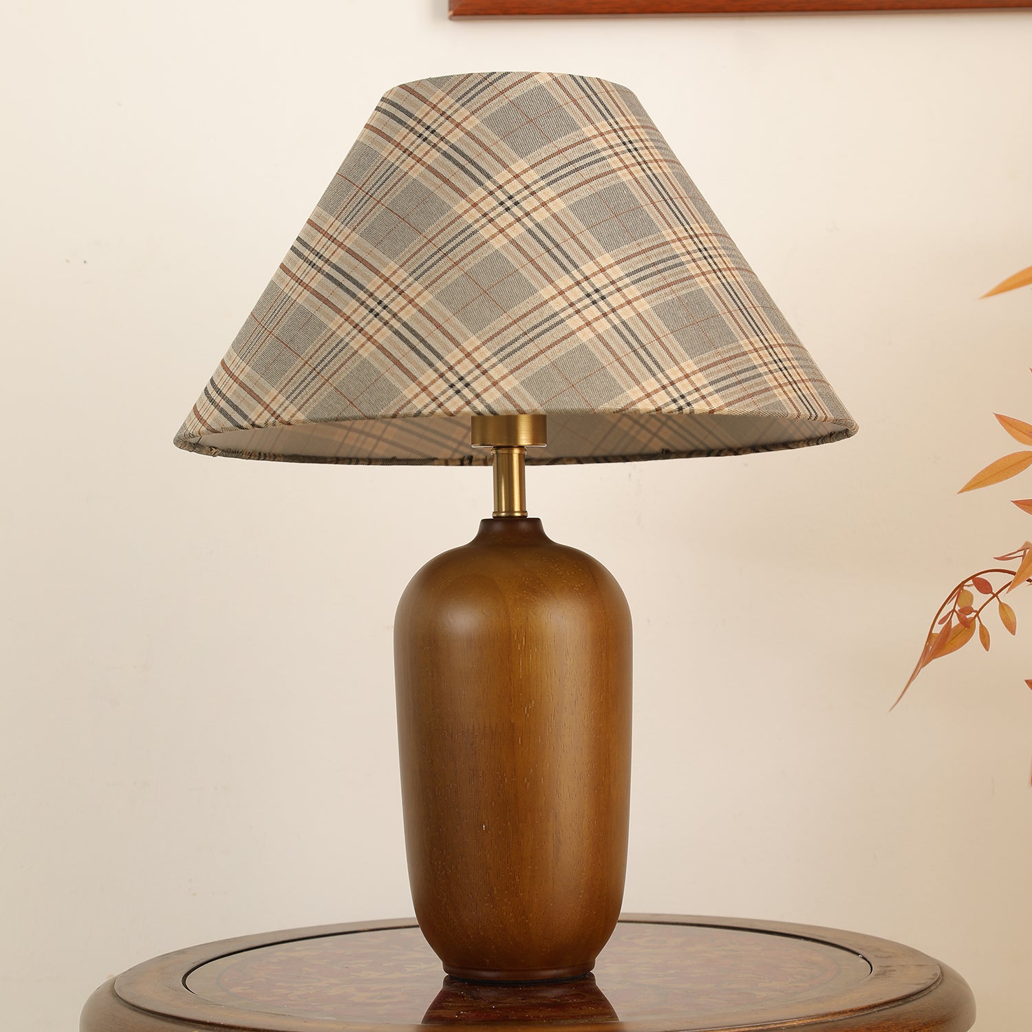 Sienna Wood & Fabric Classic Table Lamp - Letslighting