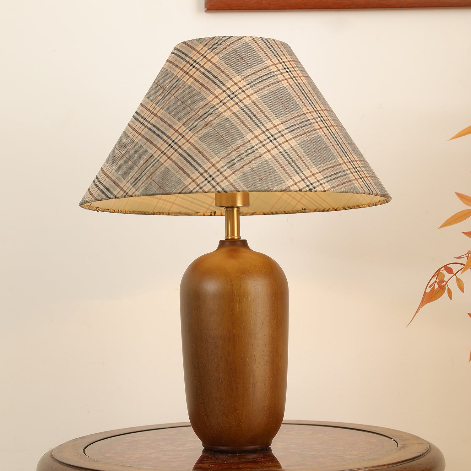 Sienna Wood & Fabric Classic Table Lamp - Letslighting