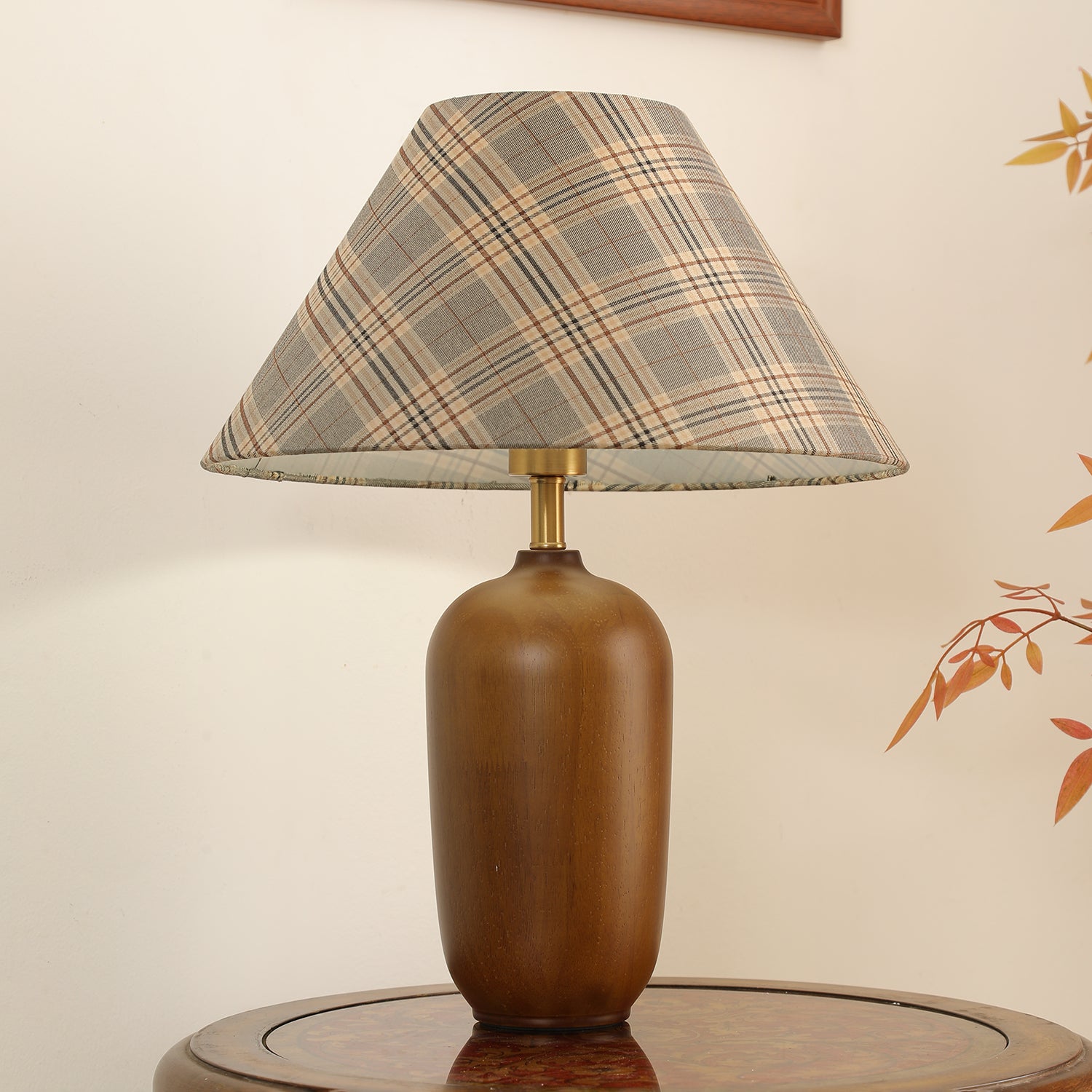 Sienna Wood & Fabric Classic Table Lamp - Letslighting