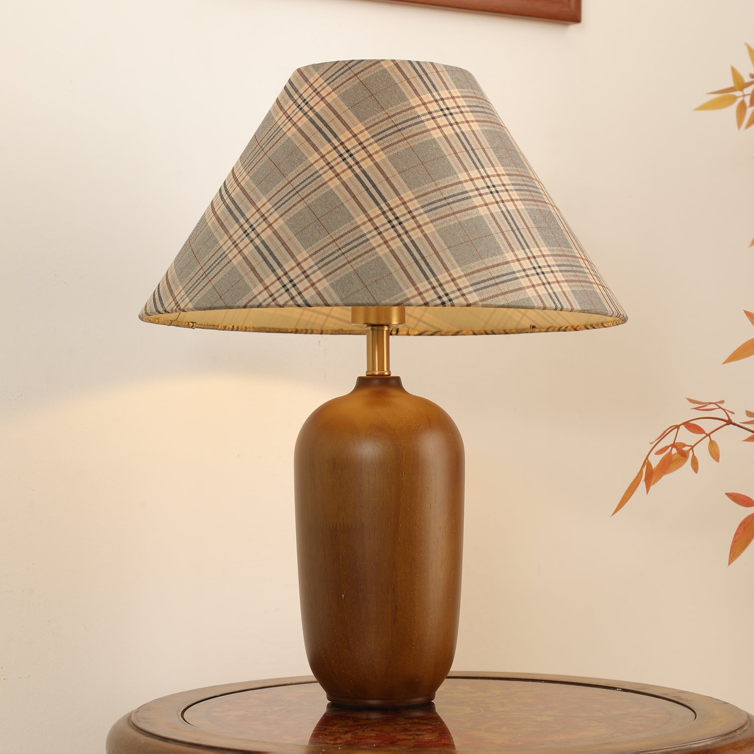 Sienna Wood & Fabric Classic Table Lamp - Letslighting