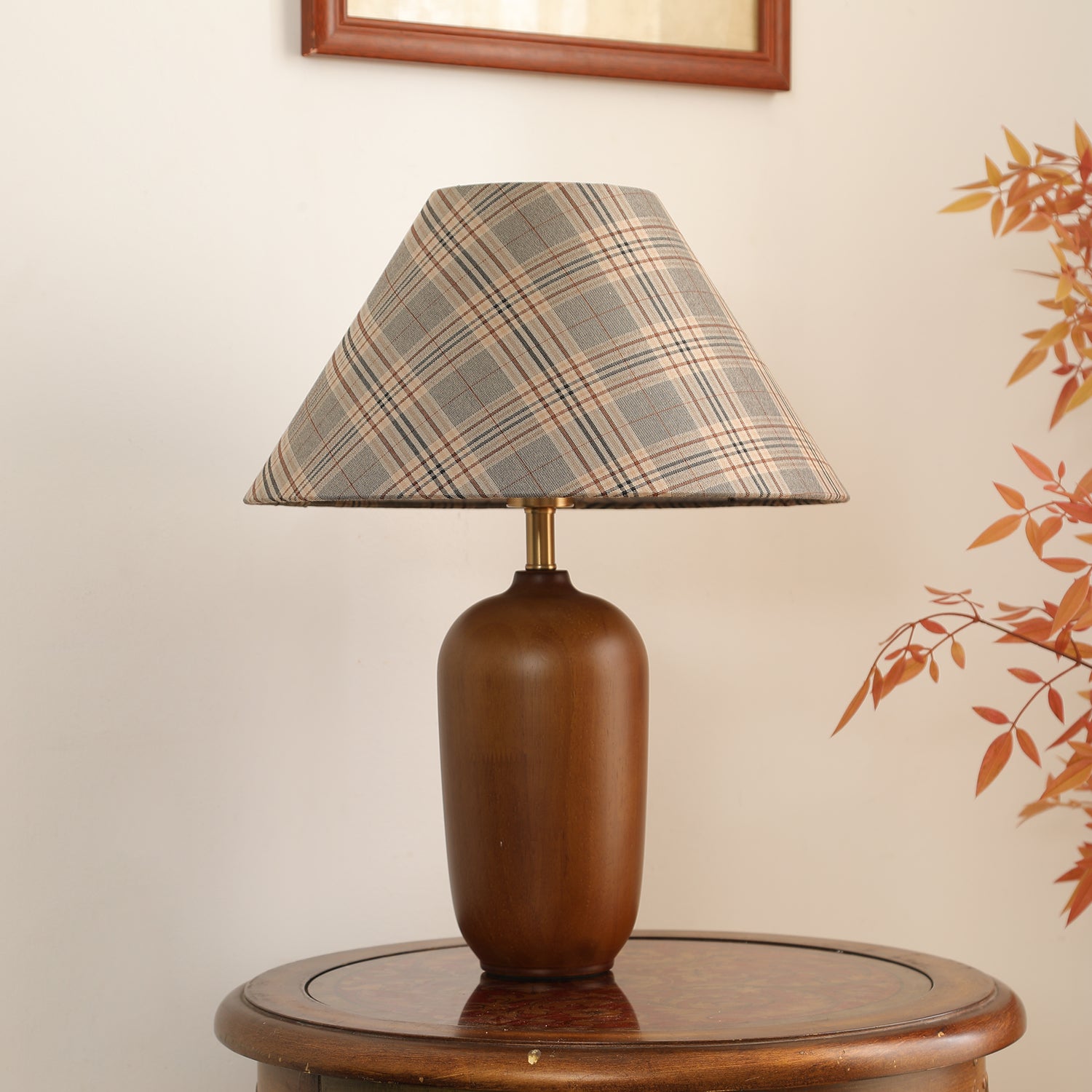 Sienna Wood & Fabric Classic Table Lamp - Letslighting