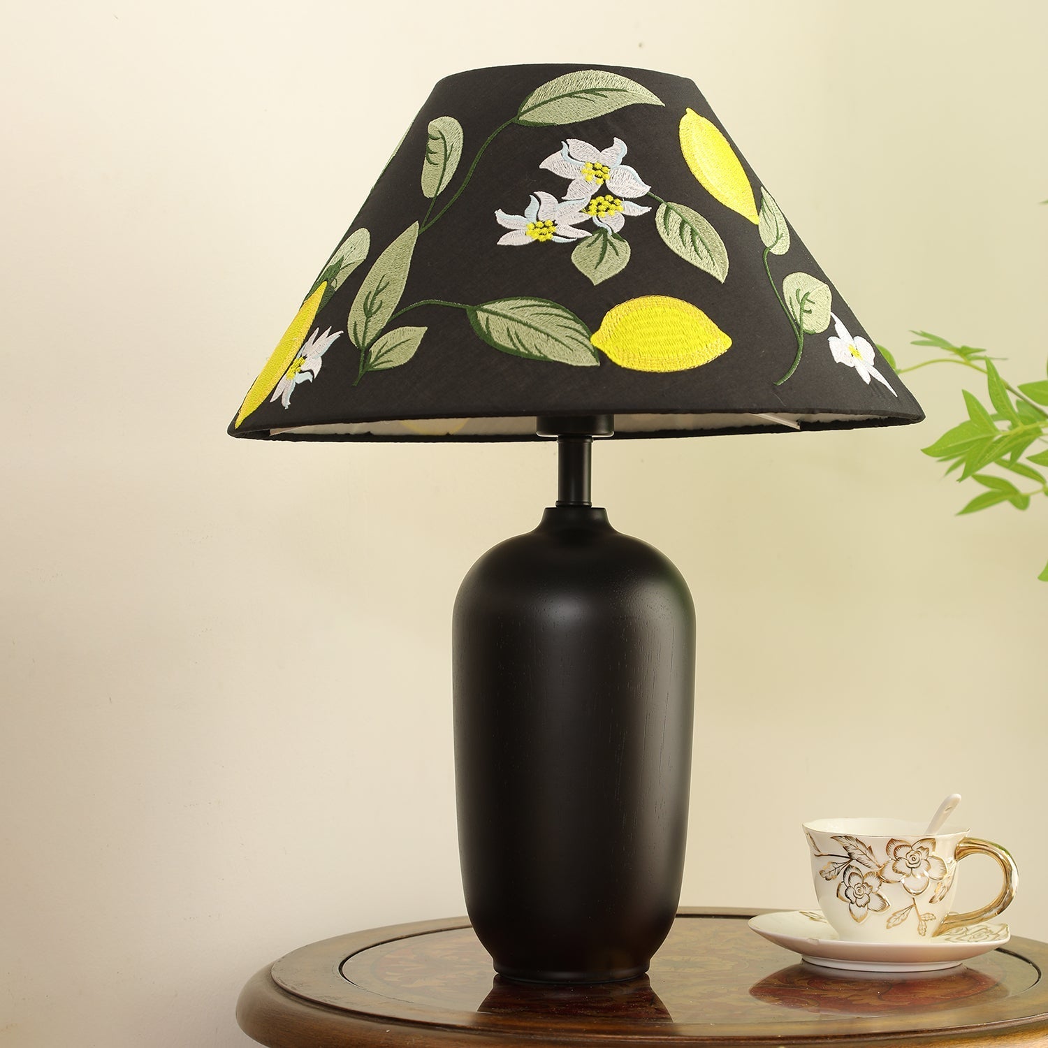 Sienna Wood & Fabric Classic Table Lamp - Letslighting