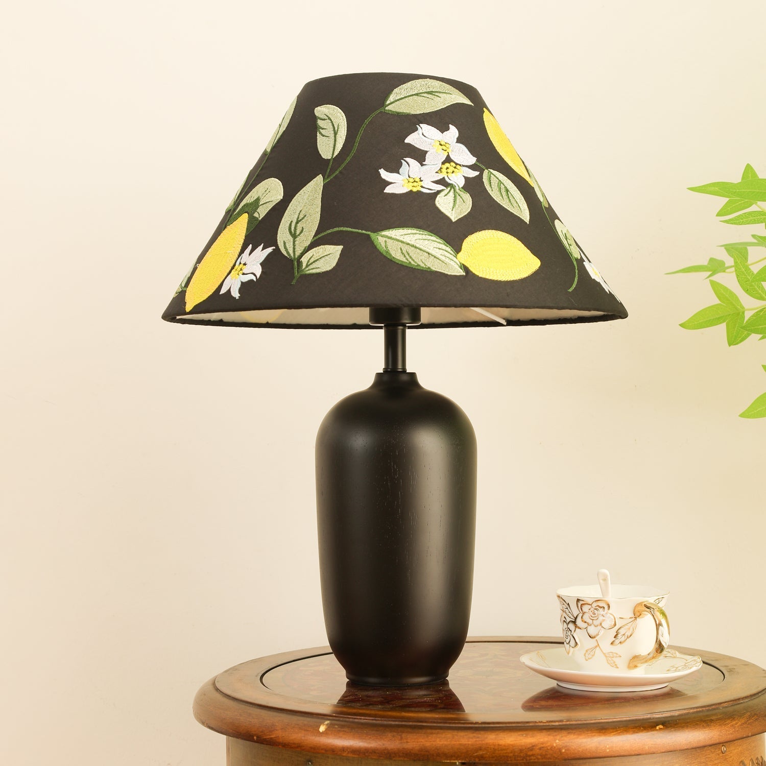Sienna Wood & Fabric Classic Table Lamp - Letslighting