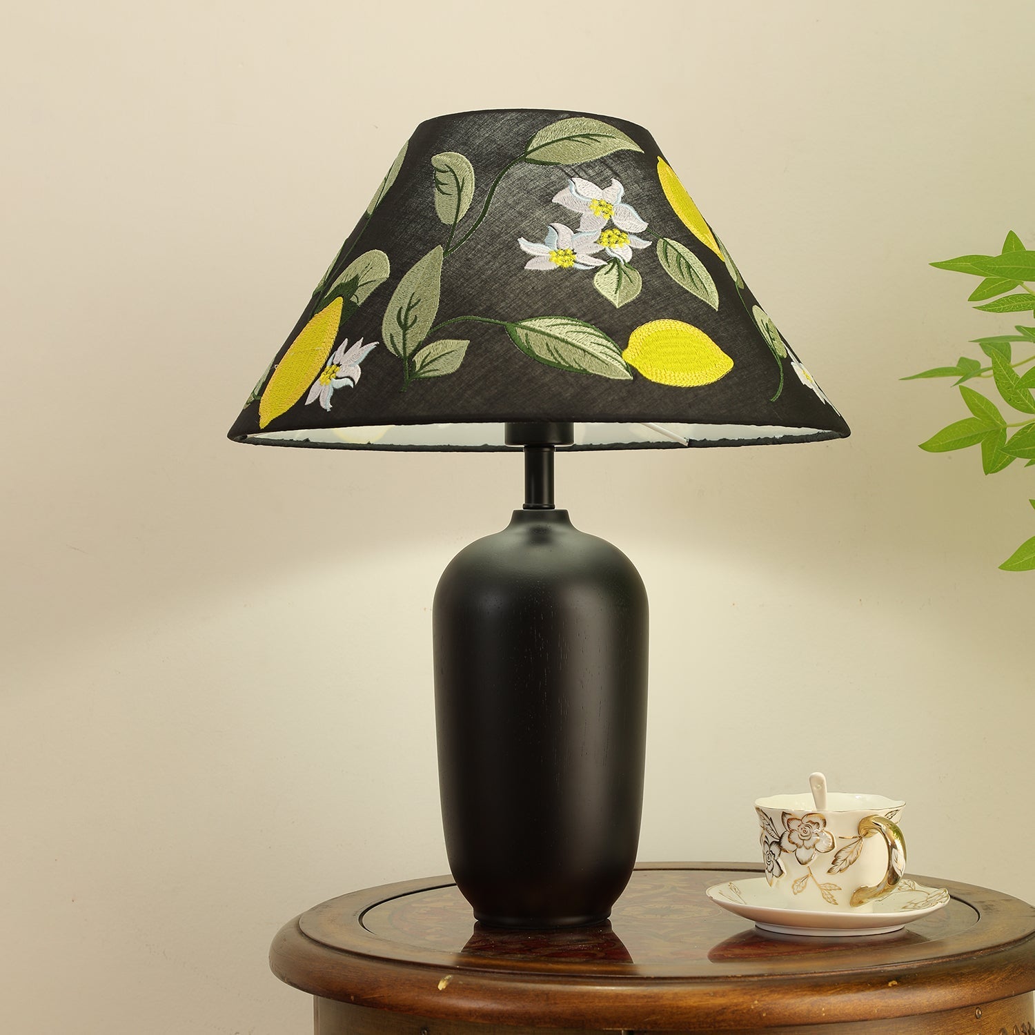 Sienna Wood & Fabric Classic Table Lamp - Letslighting