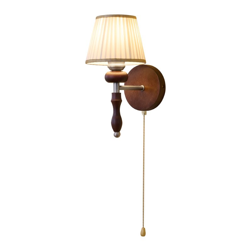 Eshae Premium Nordic Art Fabric Wood Wall Lamp - Letslighting