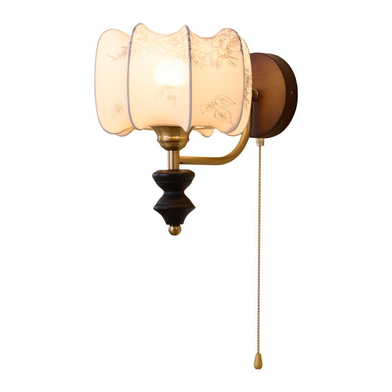 Eshae Premium Nordic Art Fabric Wood Wall Lamp - Letslighting