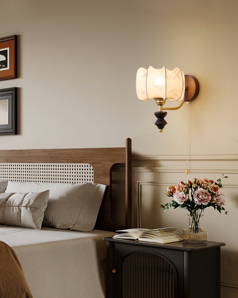 Eshae Premium Nordic Art Fabric Wood Wall Lamp - Letslighting