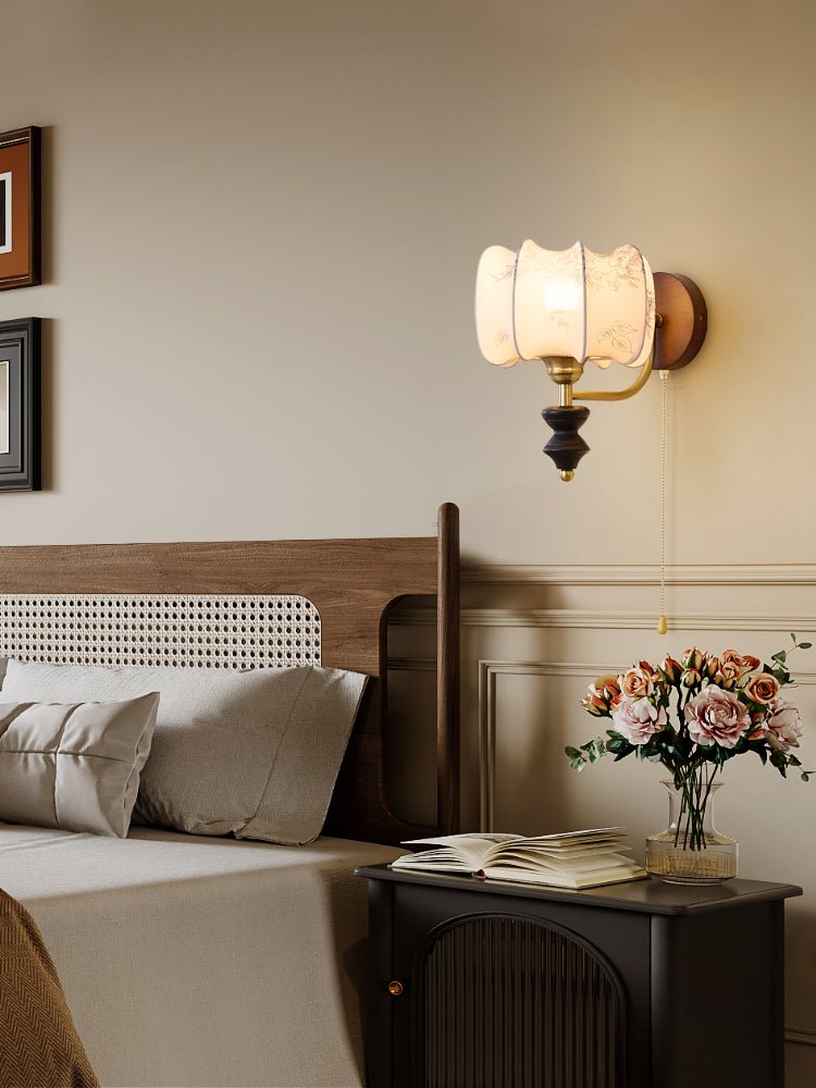 Eshae Premium Nordic Art Fabric Wood Wall Lamp - Letslighting