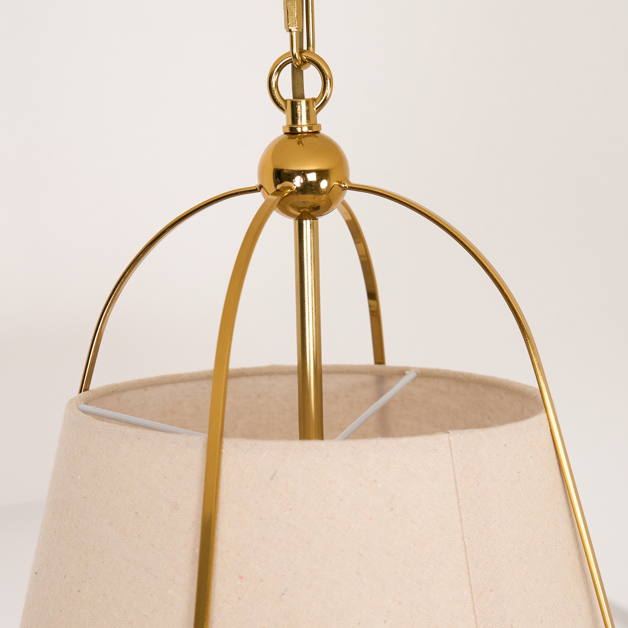 Yonder Traditional Classic Brass Fabric Pendant Lamp - Letslighting