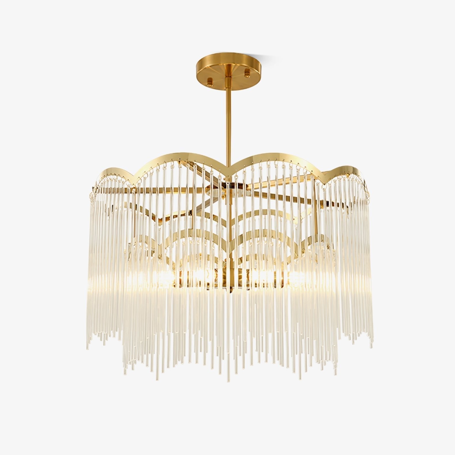 Lustra Chandelier Glass Rod Wave Shape - Letslighting