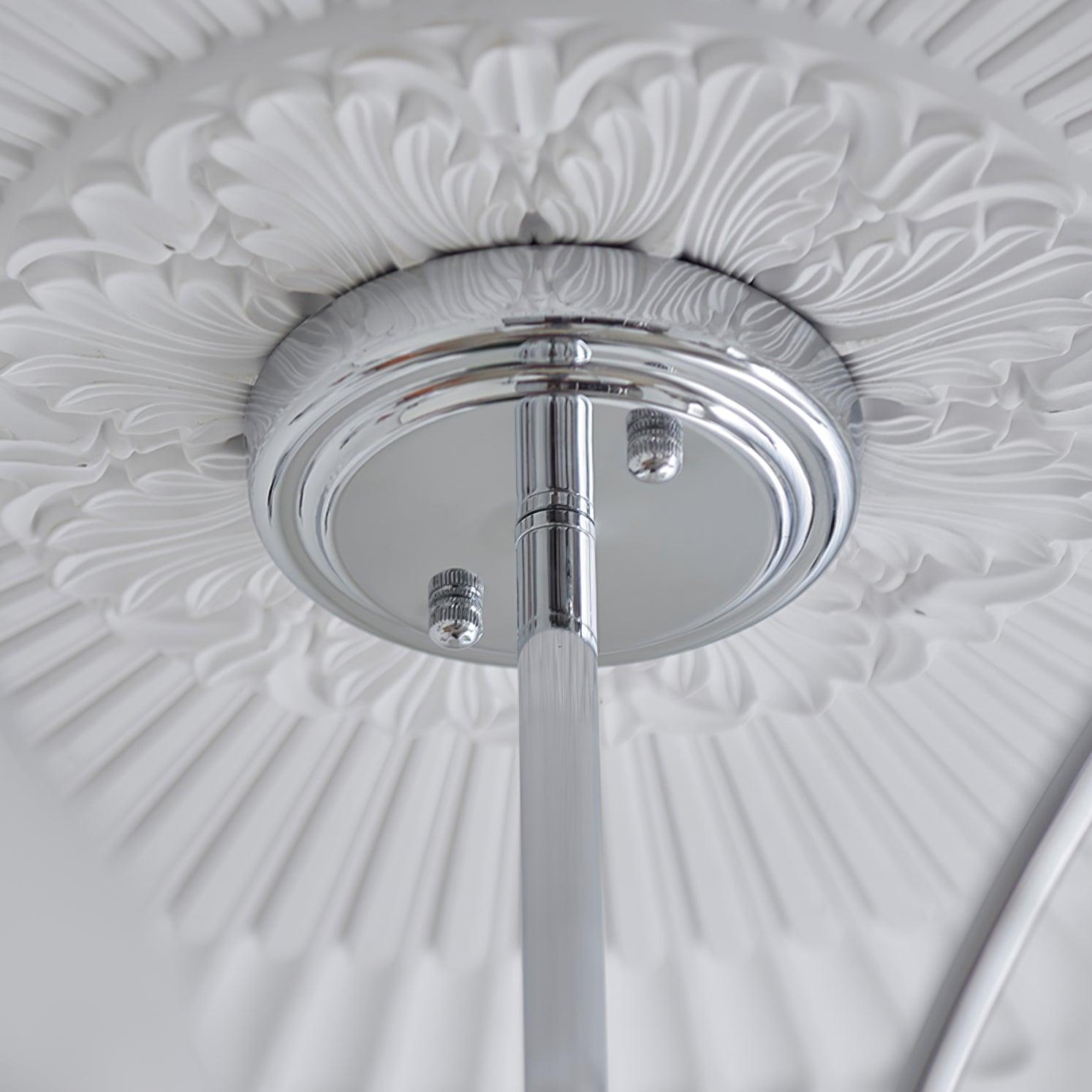 Claudia Chandelier Frosted Ruffle Shades Floral - Letslighting