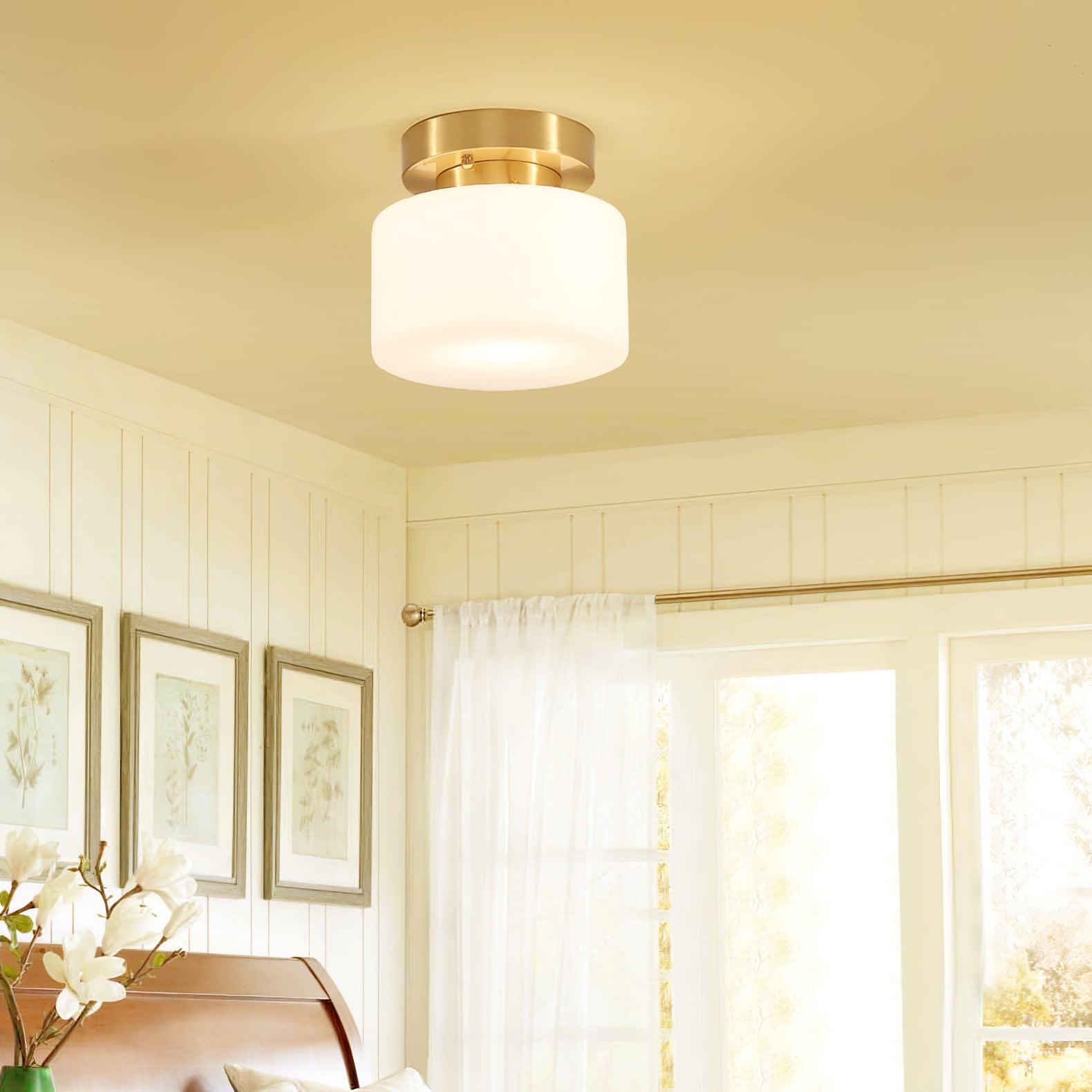 Elsilisra Nordic Art Brass Glass Flush Mount Ceiling Light - Letslighting