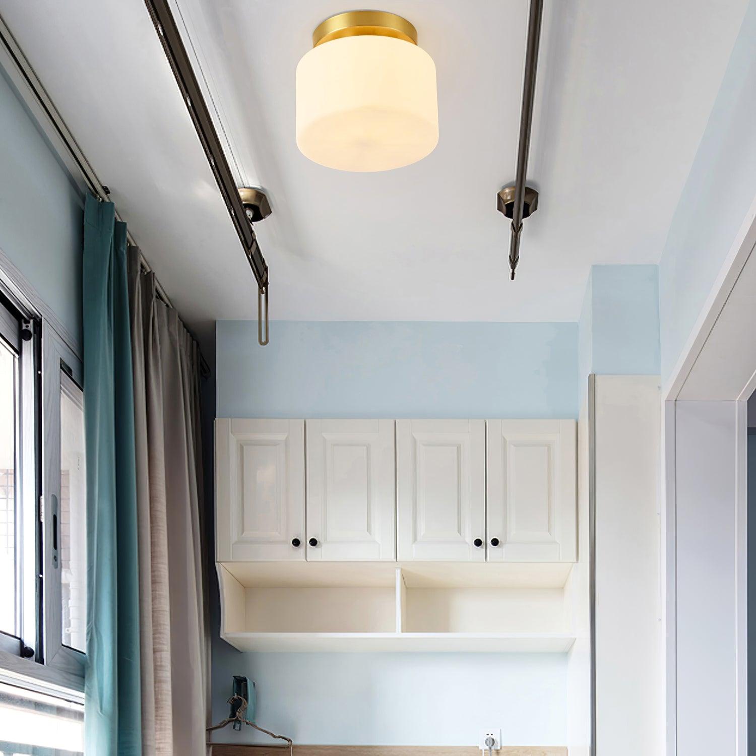 Elsilisra Nordic Art Brass Glass Flush Mount Ceiling Light - Letslighting