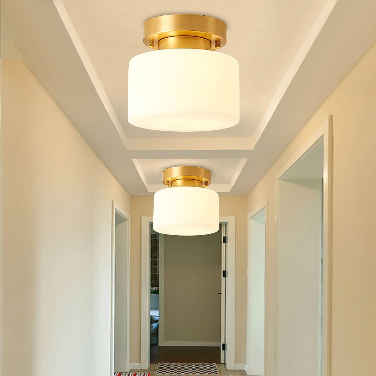 Elsilisra Nordic Art Brass Glass Flush Mount Ceiling Light - Letslighting