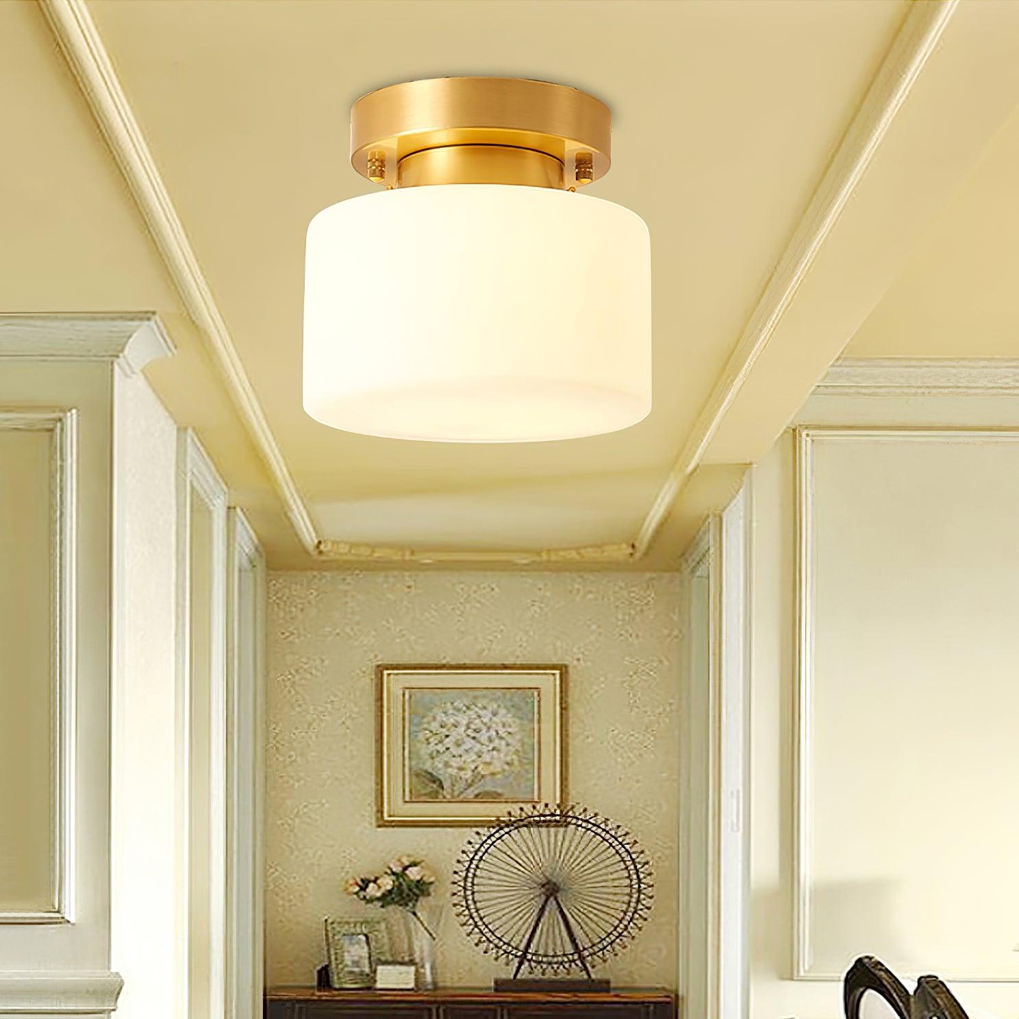 Elsilisra Nordic Art Brass Glass Flush Mount Ceiling Light - Letslighting