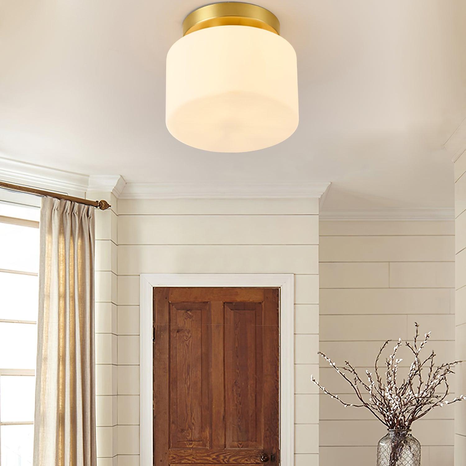 Elsilisra Nordic Art Brass Glass Flush Mount Ceiling Light - Letslighting