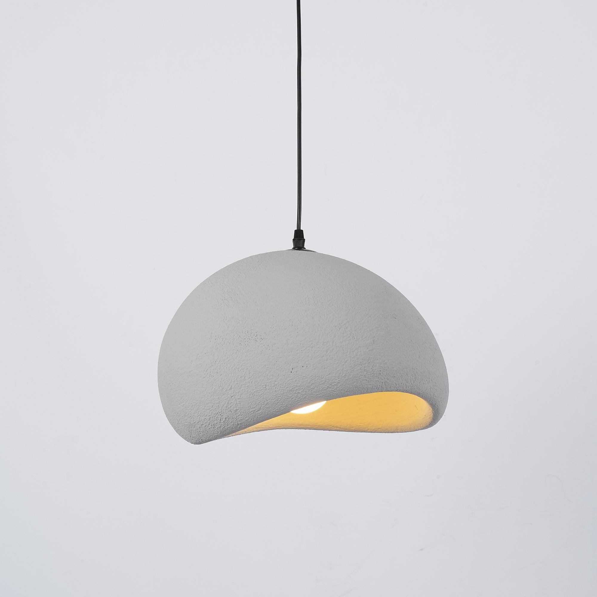 Solara Pendant Lamp Plaster Half Dome Plug In Wabi Sabi - Letslighting