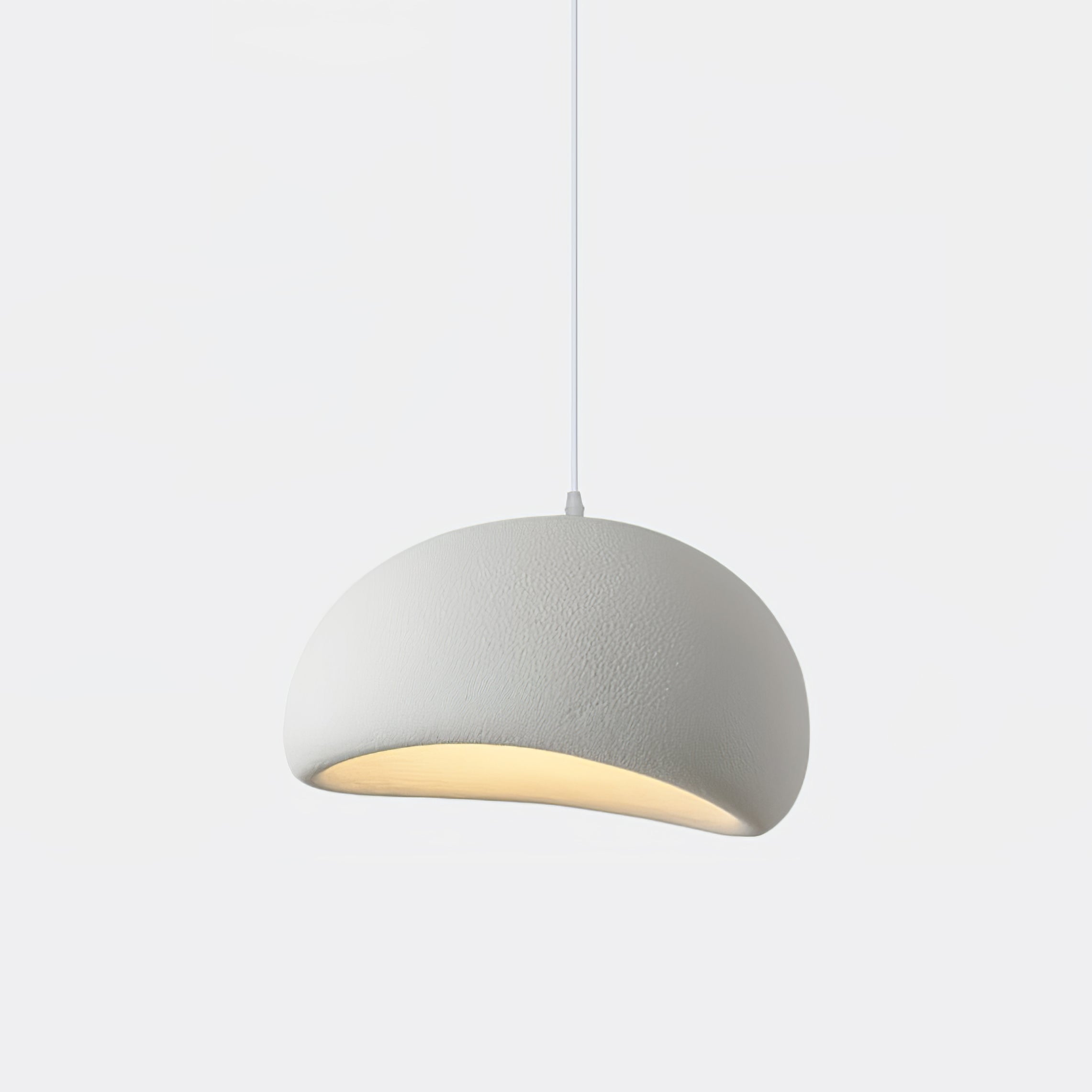 Solara Pendant Lamp Plaster Half Dome Plug In Wabi Sabi - Letslighting