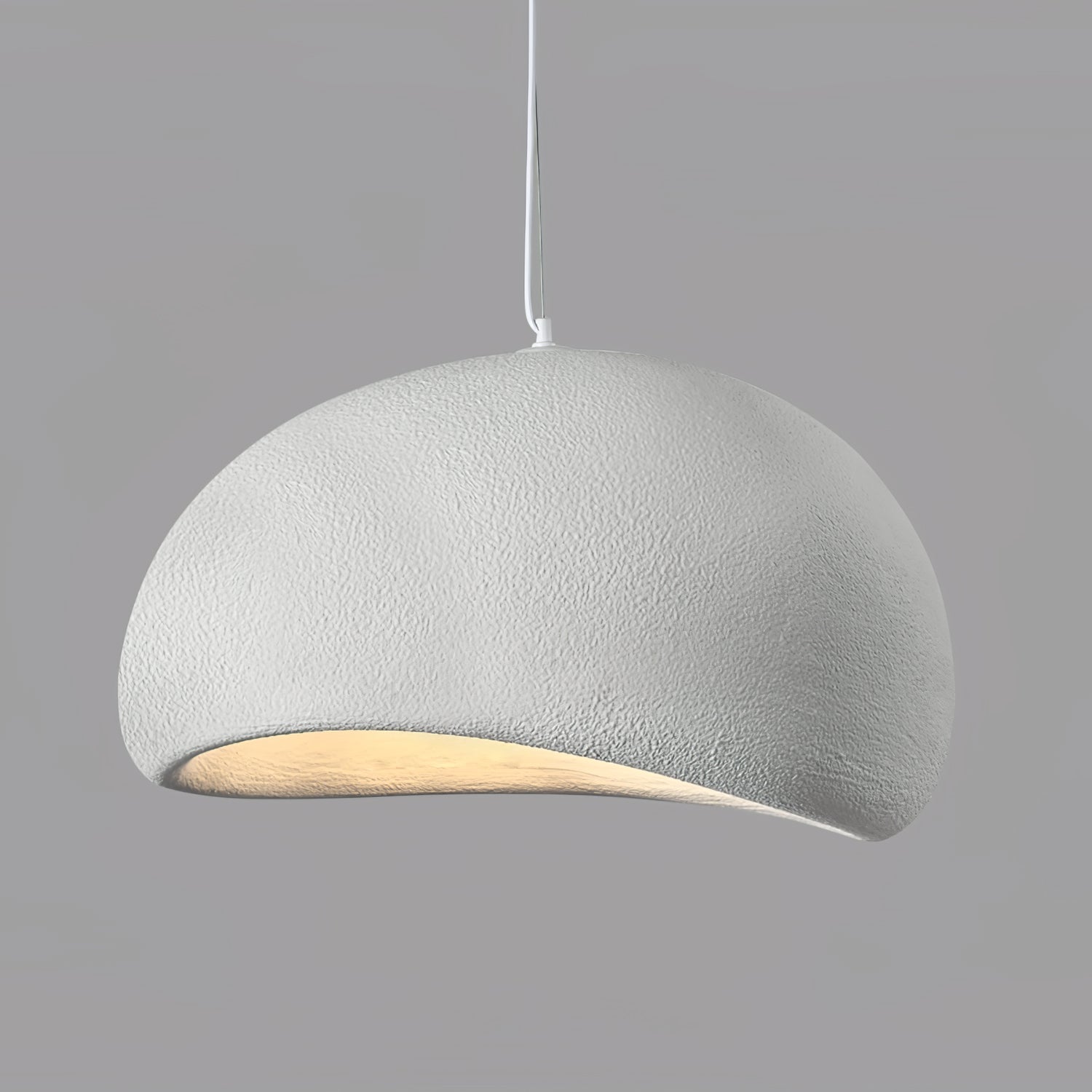 Solara Pendant Lamp Plaster Half Dome Plug In Wabi Sabi - Letslighting