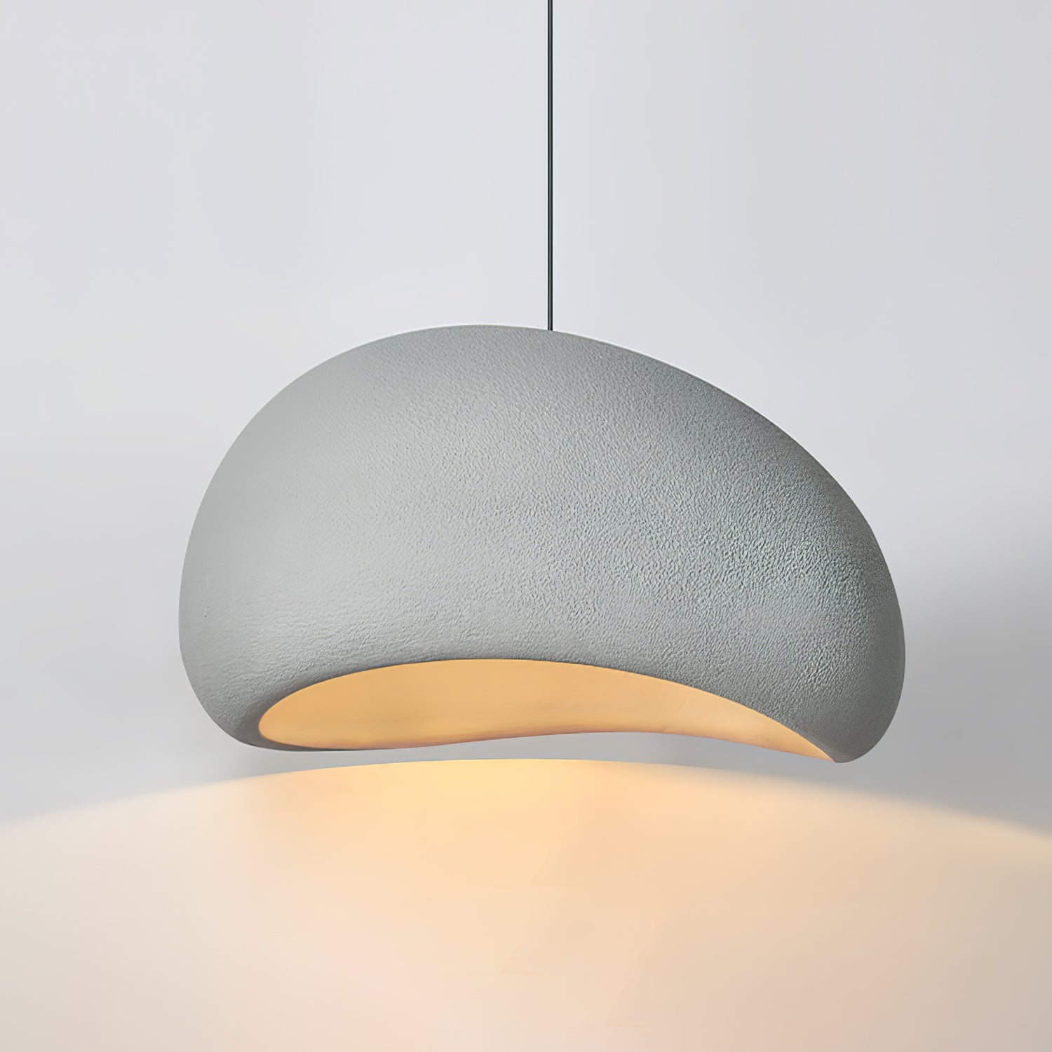 Solara Pendant Lamp Plaster Half Dome Plug In Wabi Sabi - Letslighting