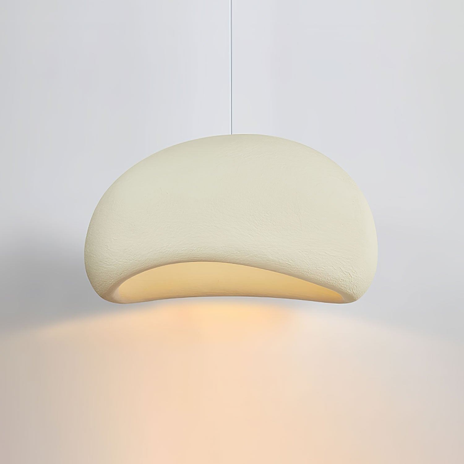 Solara Pendant Lamp Plaster Half Dome Plug In Wabi Sabi - Letslighting