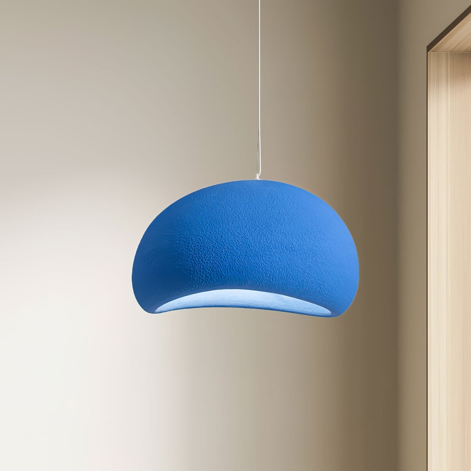 Solara Pendant Lamp Plaster Half Dome Plug In Wabi Sabi - Letslighting