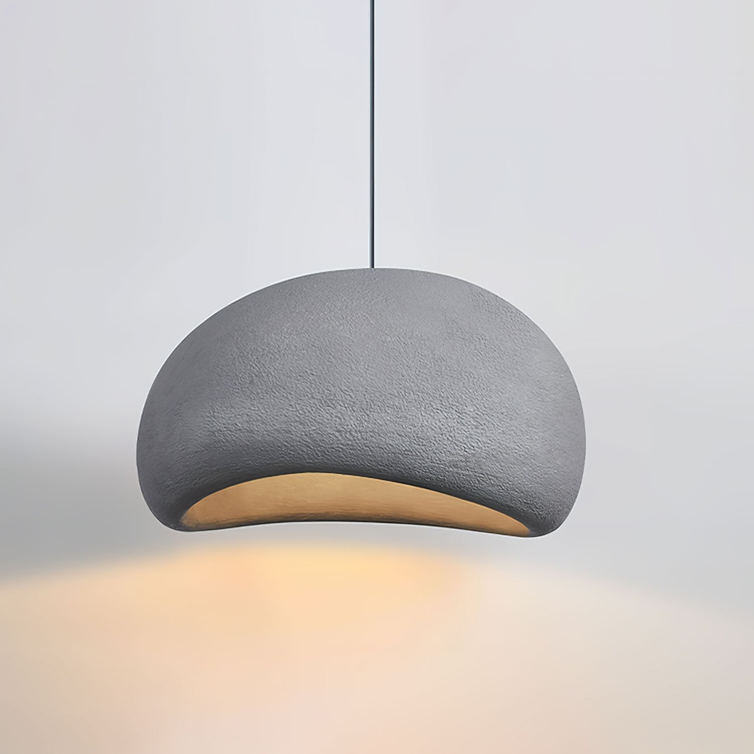Solara Pendant Lamp Plaster Half Dome Plug In Wabi Sabi - Letslighting