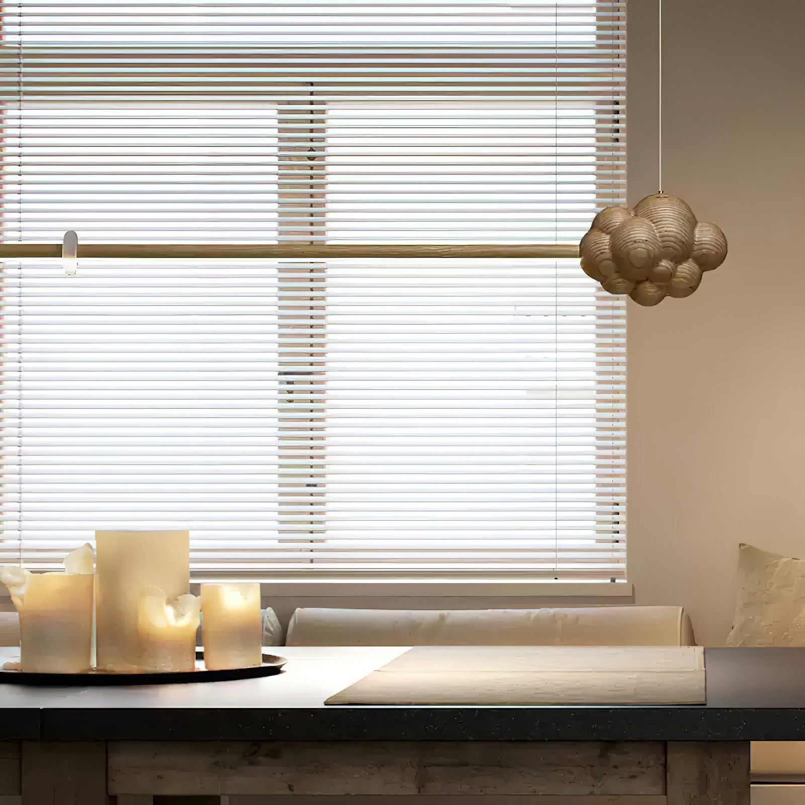 Lustra Pendant Lamp Wood Stick Cloud Minimalist - Letslighting