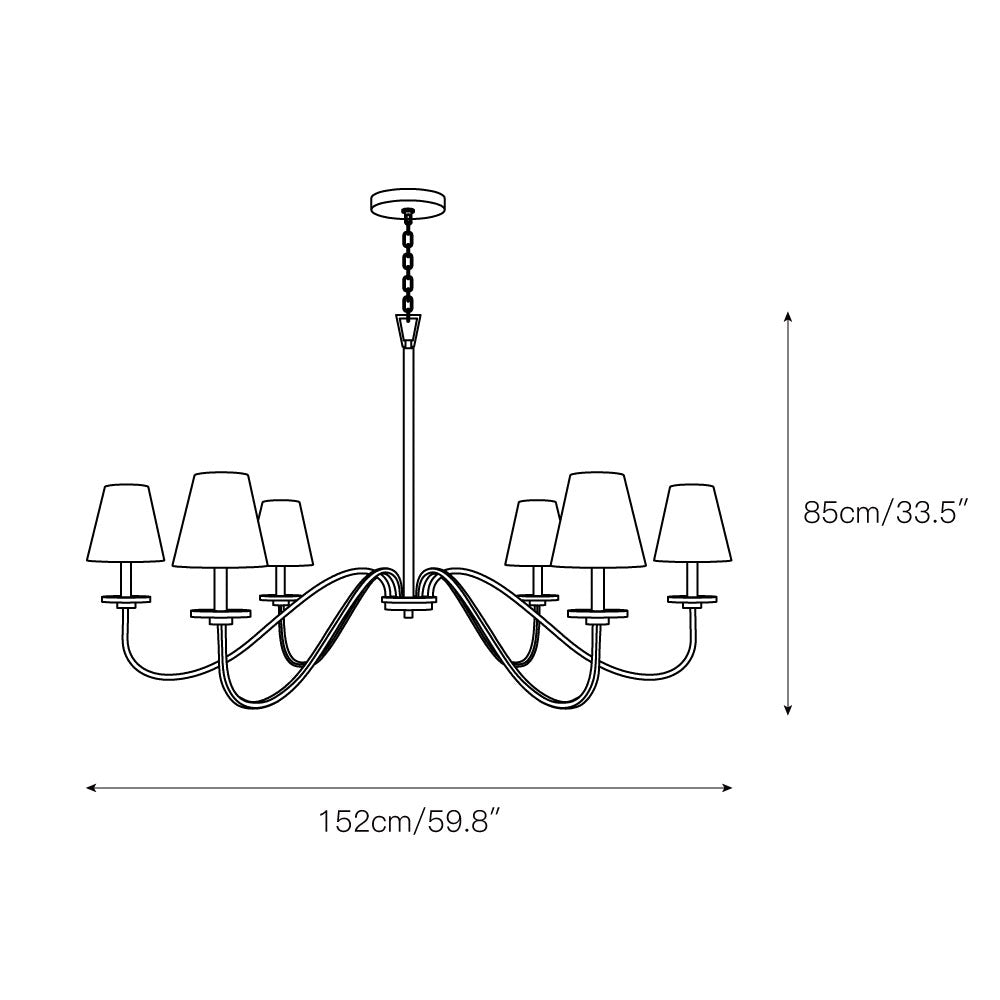 Flux Vintage Industrial Brass Fabric Chandelier - Letslighting