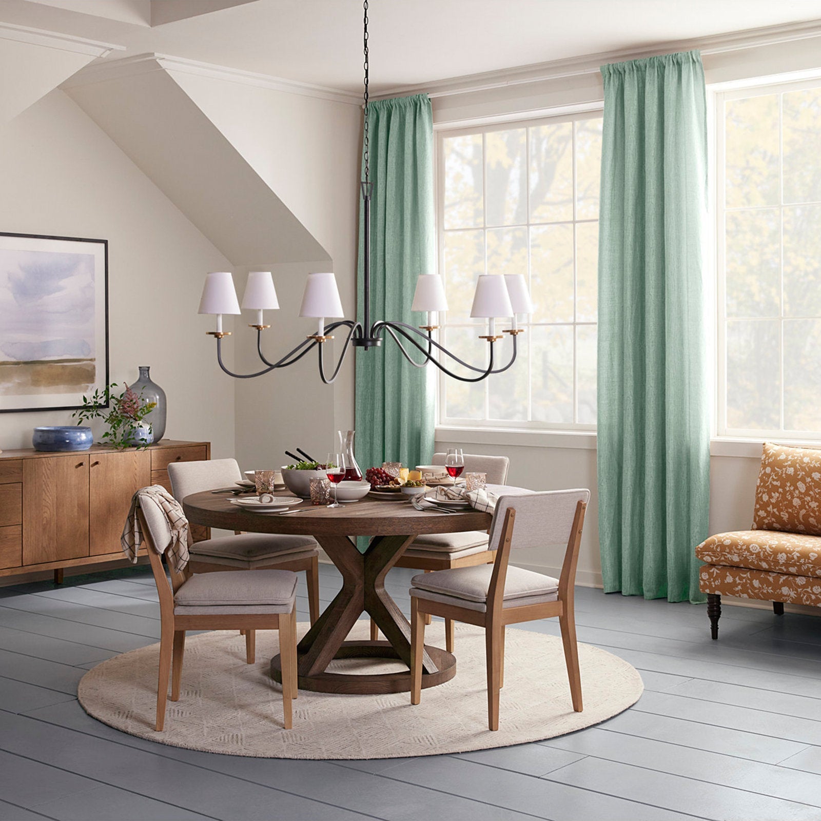 Flux Vintage Industrial Brass Fabric Chandelier - Letslighting