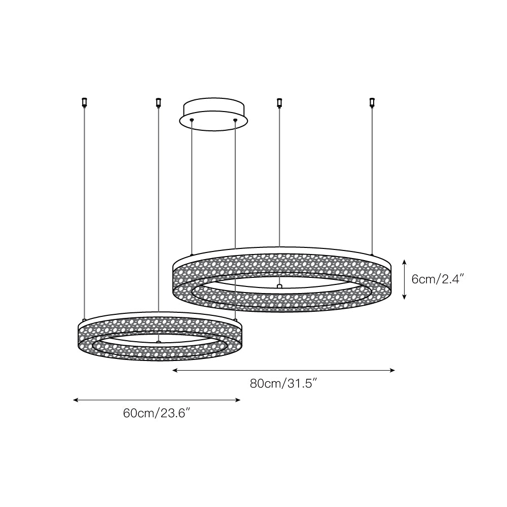 Idyll Modern Minimalist Round LED Resin Chandelier - Letslighting