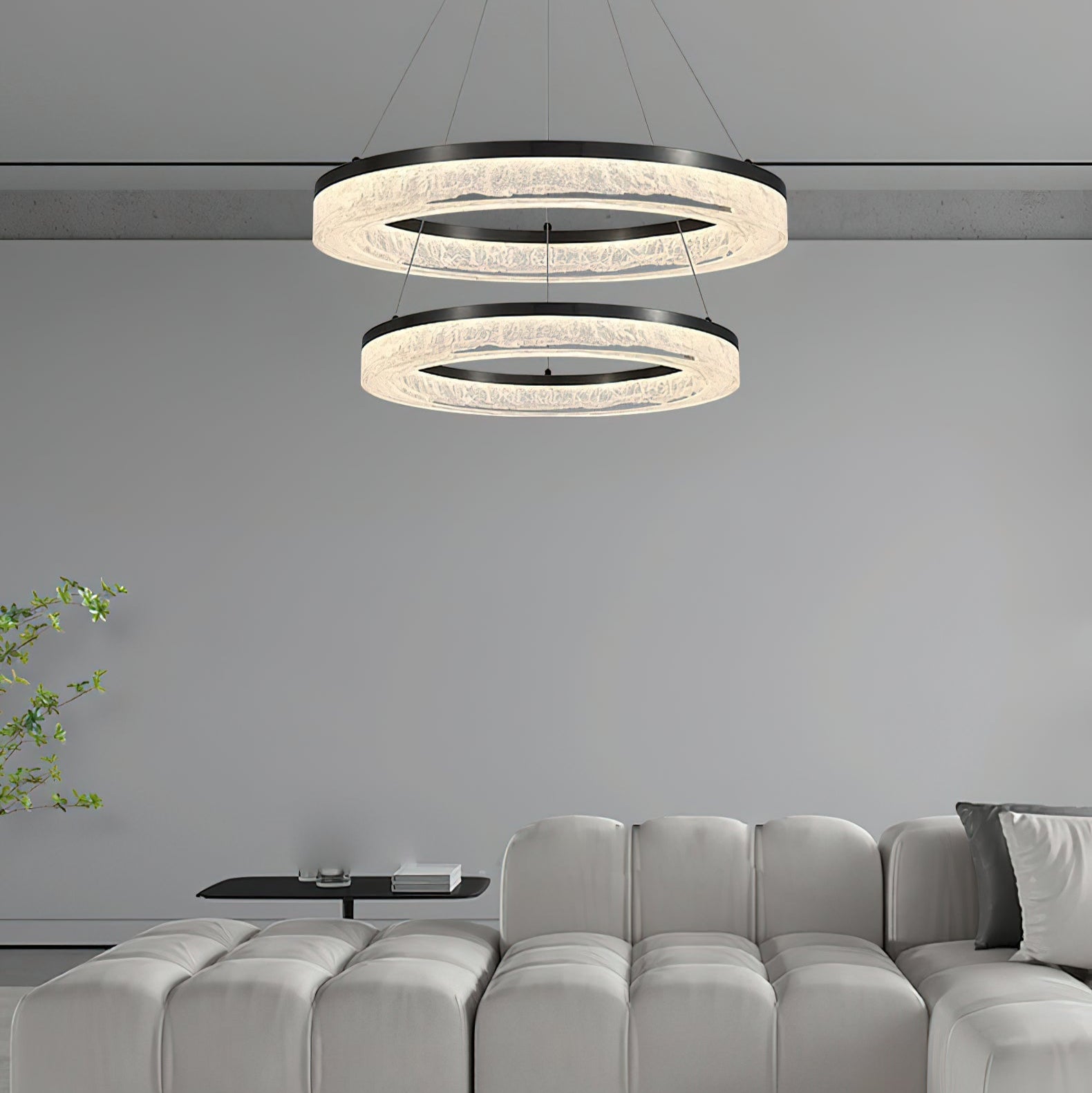 Idyll Modern Minimalist Round LED Resin Chandelier - Letslighting