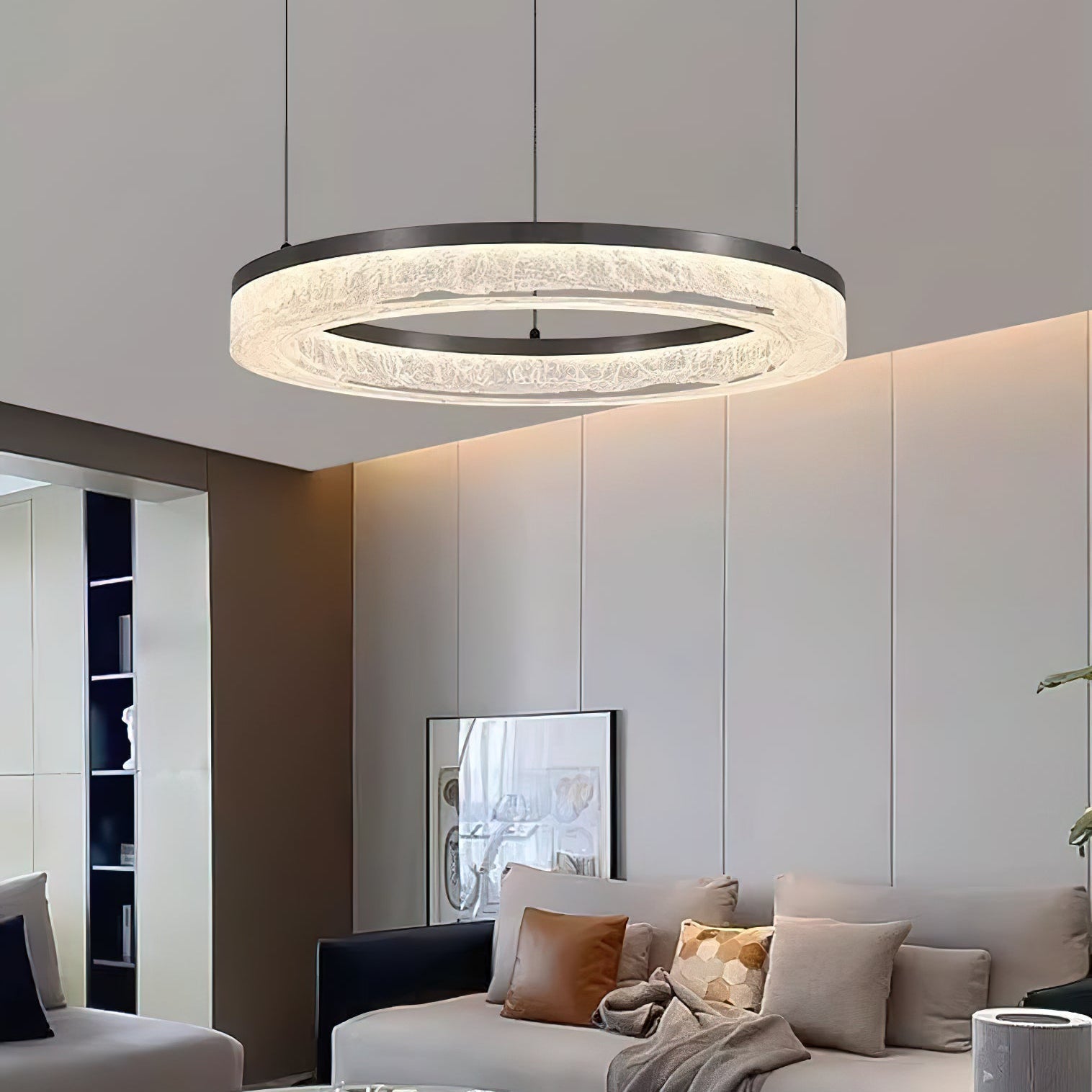 Idyll Modern Minimalist Round LED Resin Chandelier - Letslighting