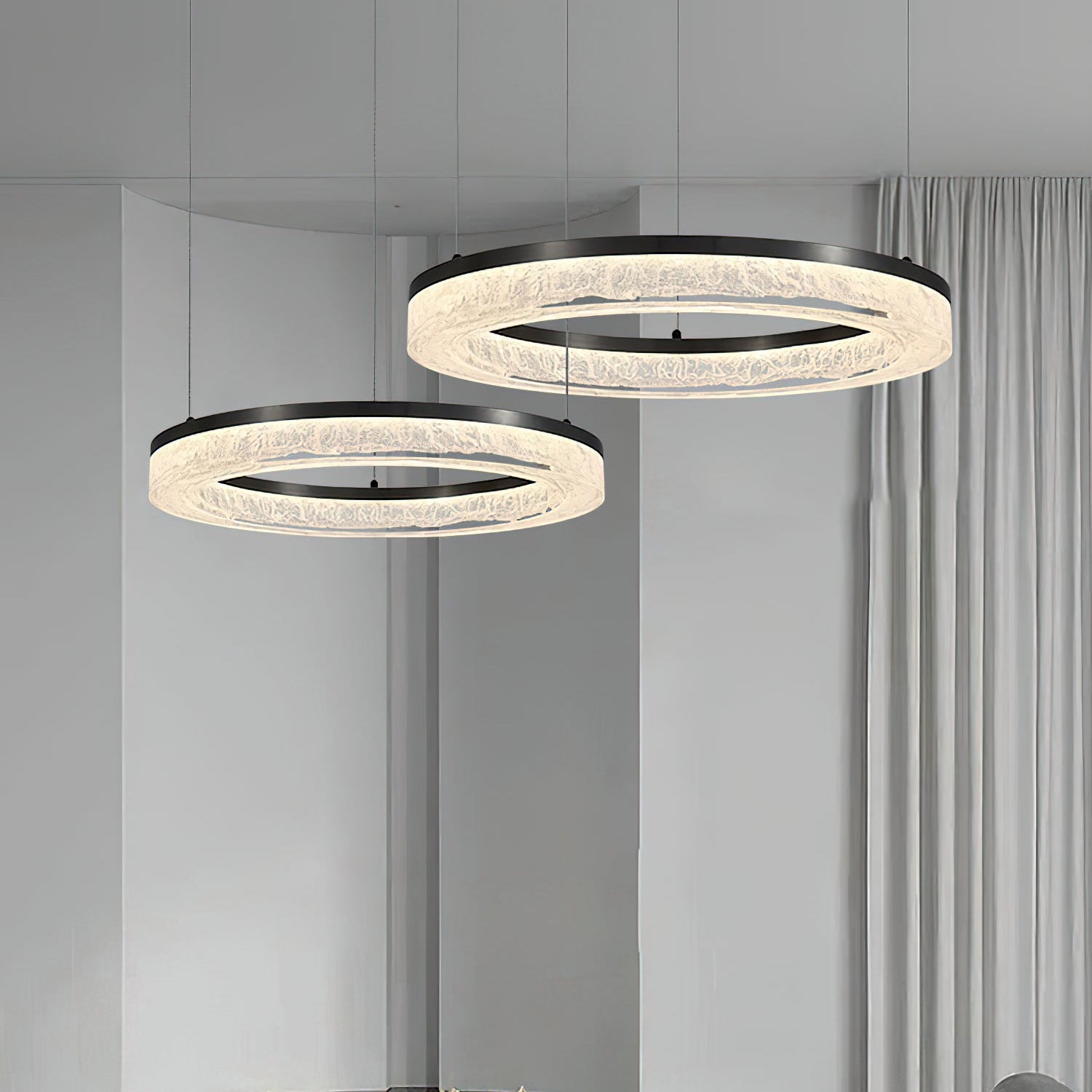 Idyll Modern Minimalist Round LED Resin Chandelier - Letslighting