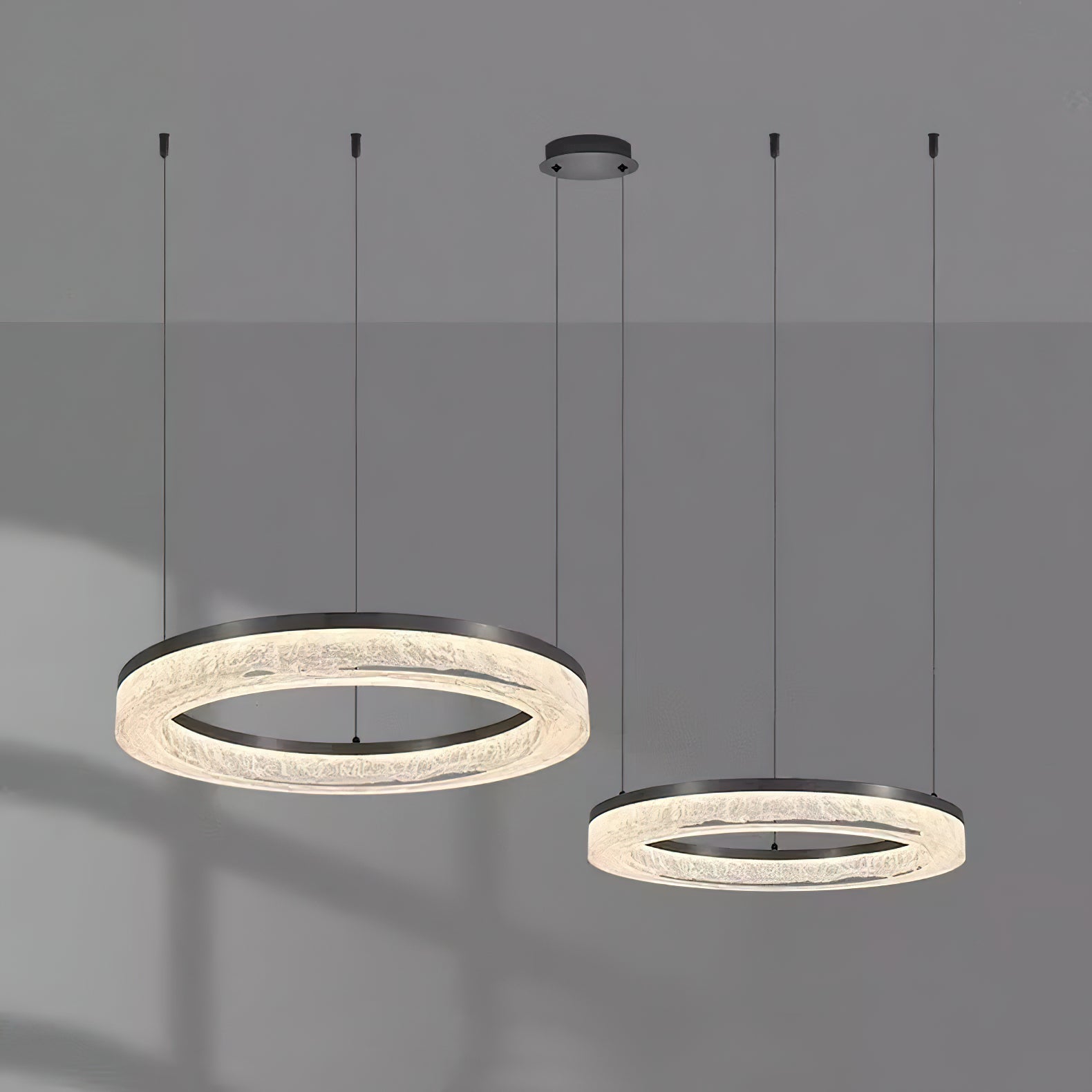 Idyll Modern Minimalist Round LED Resin Chandelier - Letslighting