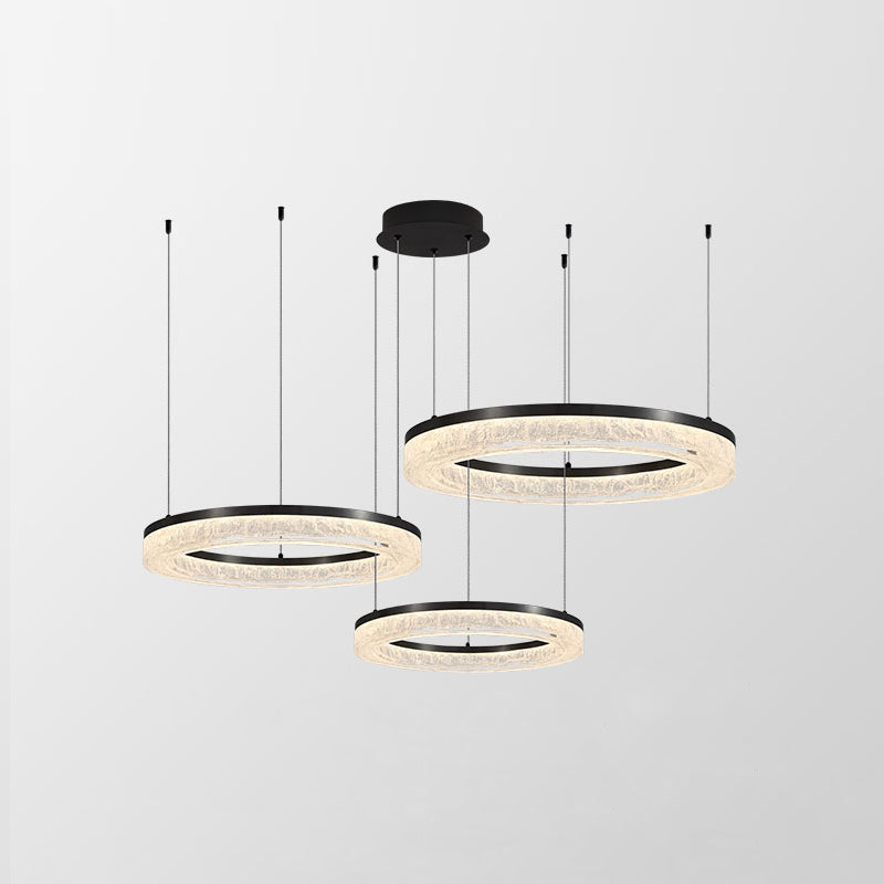 Idyll Modern Minimalist Round LED Resin Chandelier - Letslighting