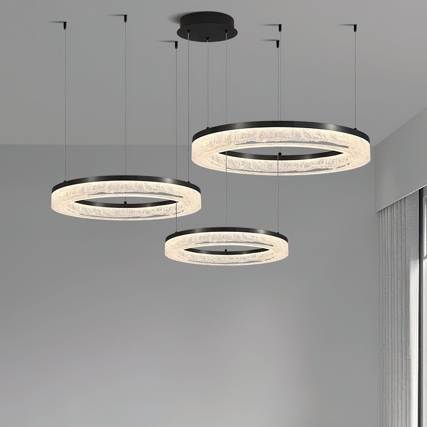 Idyll Modern Minimalist Round LED Resin Chandelier - Letslighting